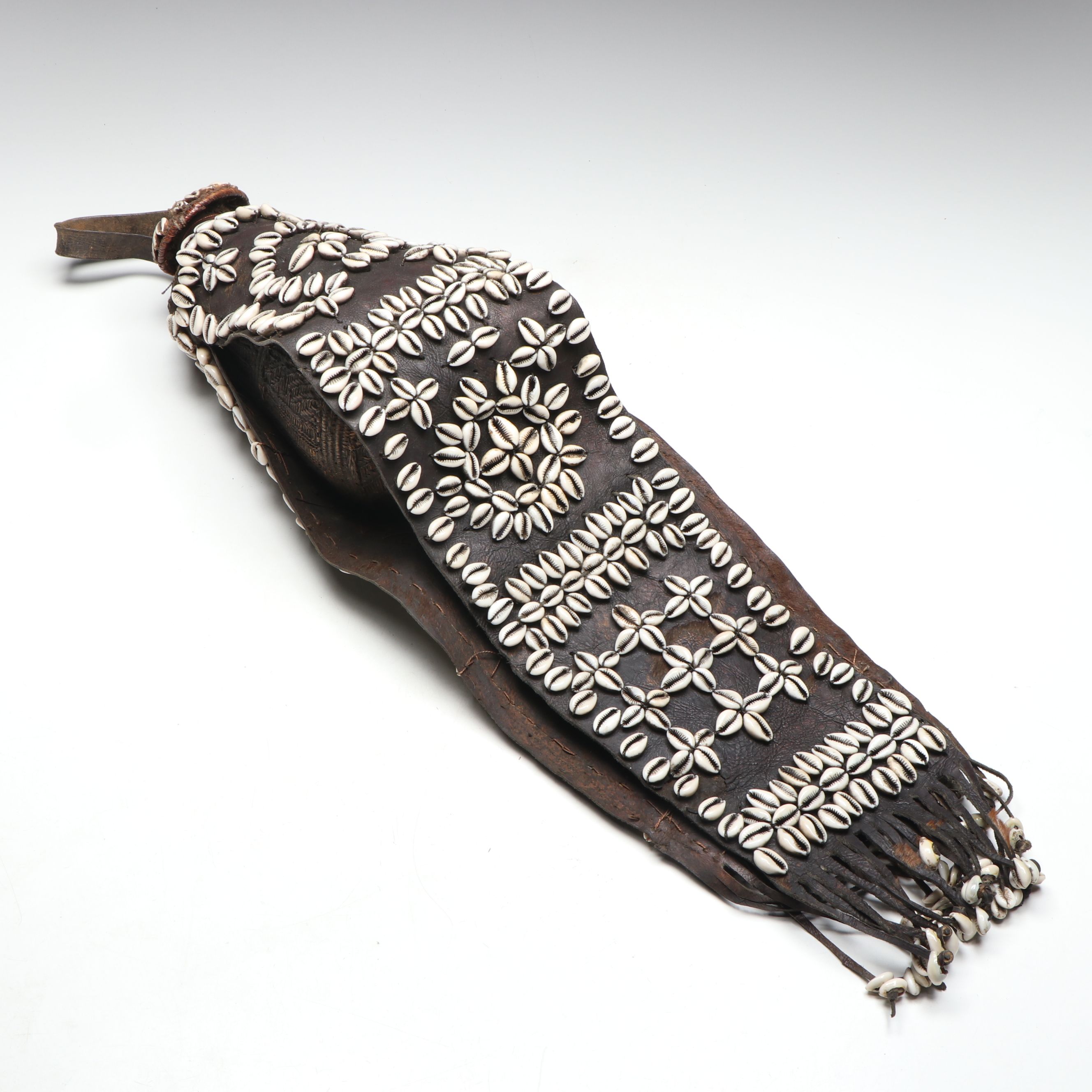 Ethiopian Cowrie Shell Decorated Hanging Milk Container