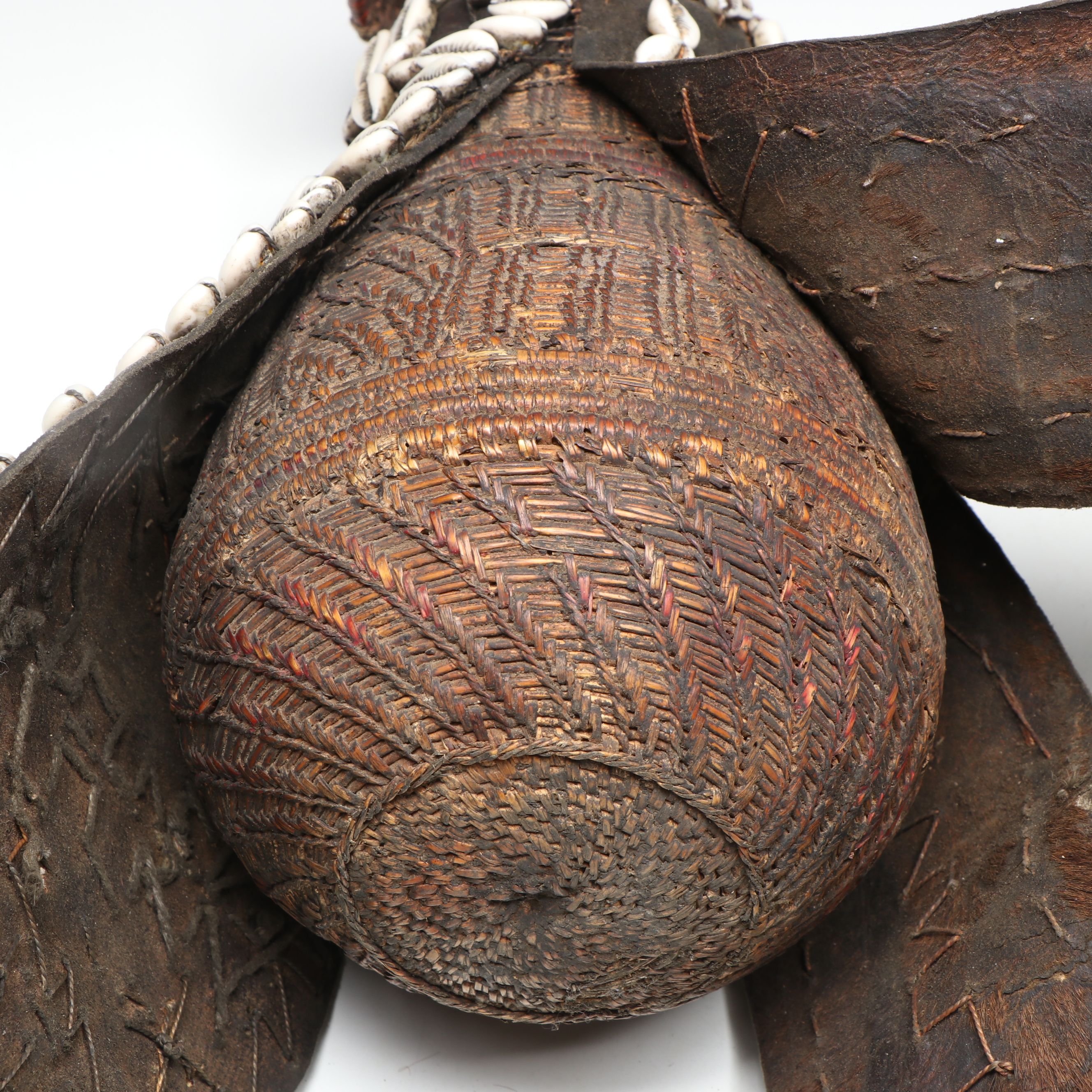 Ethiopian Cowrie Shell Decorated Hanging Milk Container