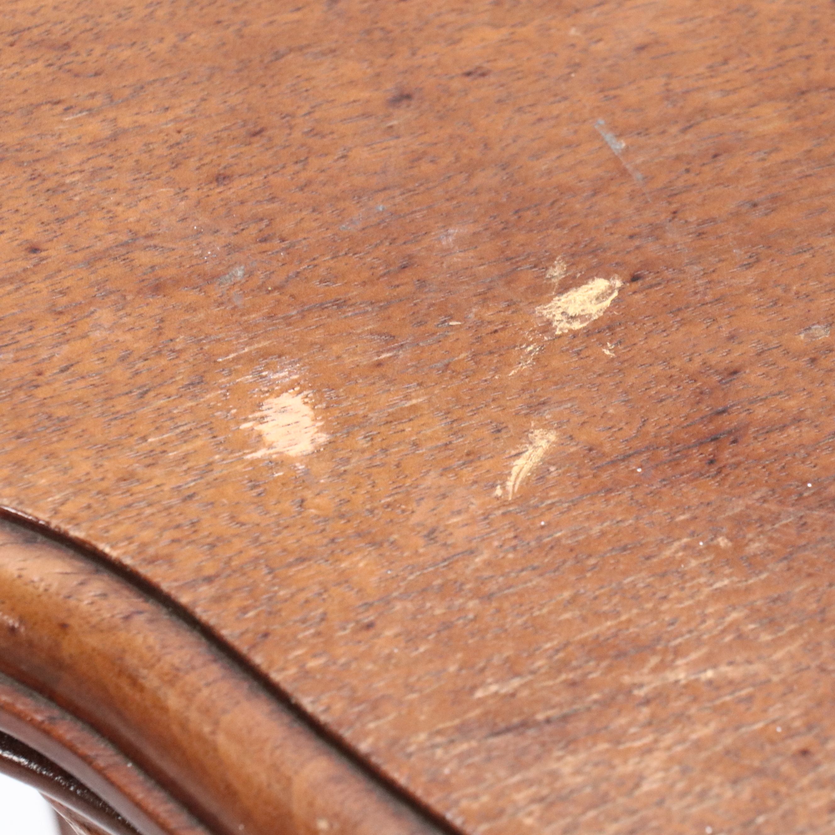 Carved Walnut Hall Table Featuring Swan Form Leg