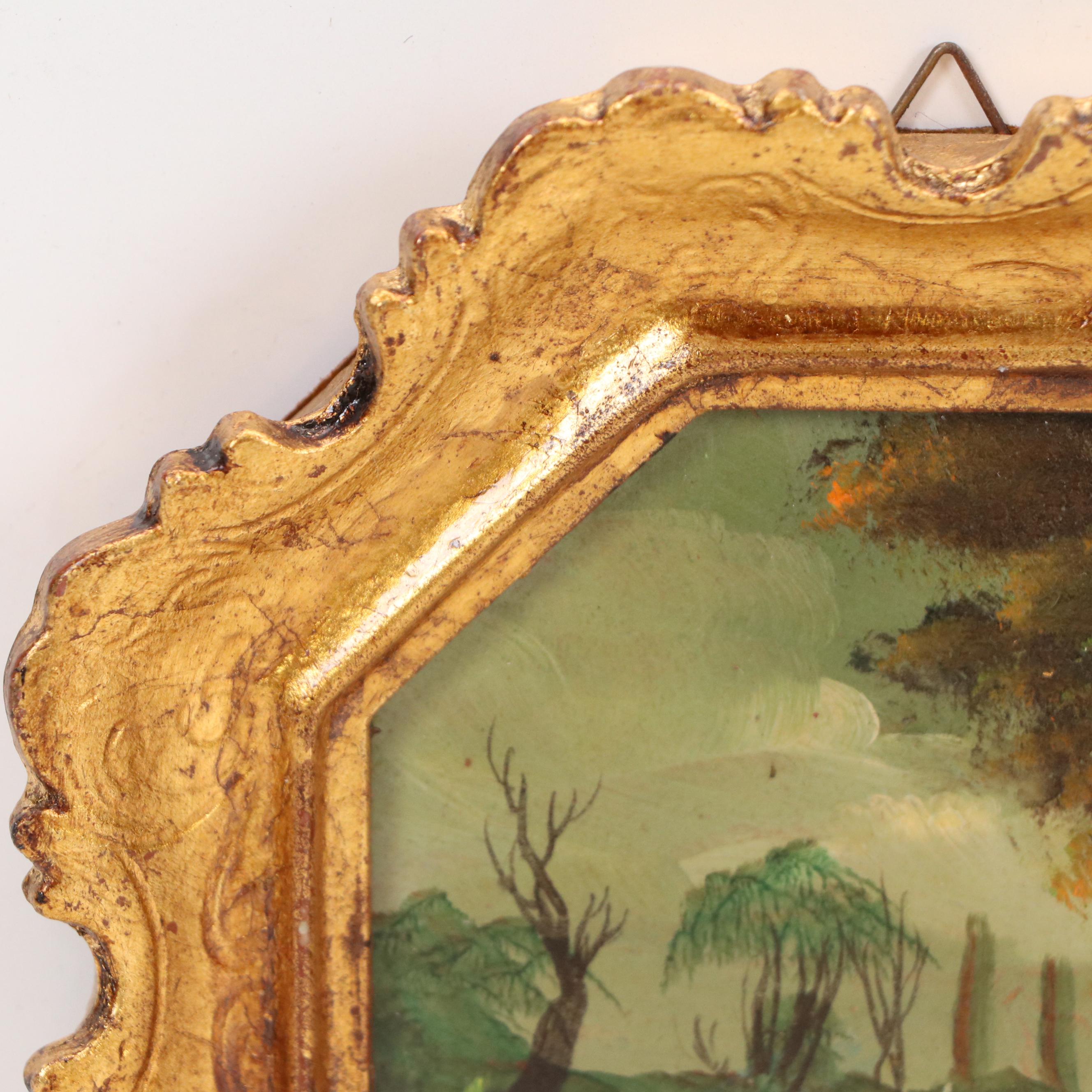 Oil Paintings of Classical Bucolic Landscapes, Mid-20th Century