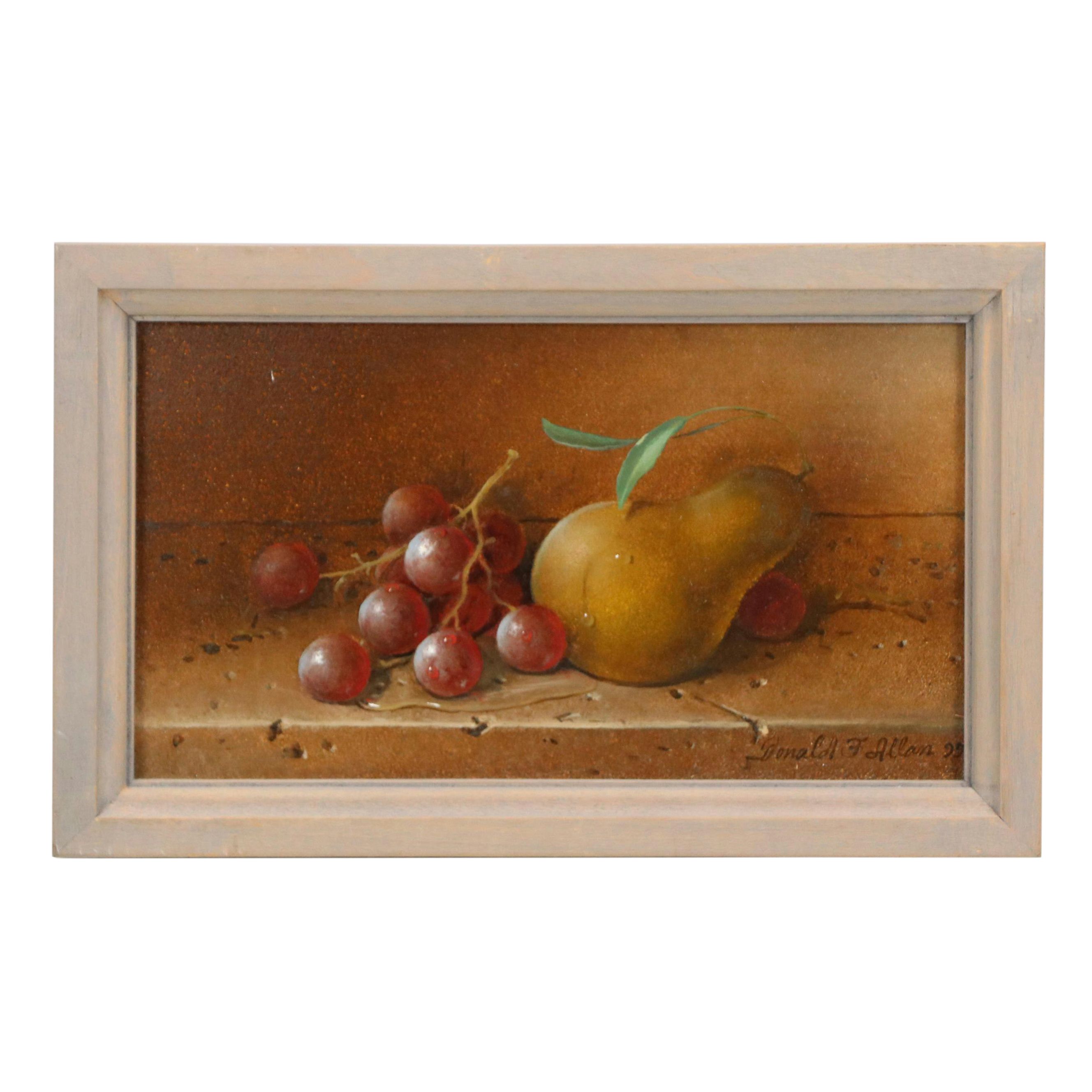 Donald F. Allan Still Life with Fruit Oil Painting, 1999