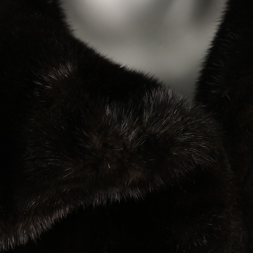 Ben Rahn Vintage Dark Chocolate Brown Mink Fur Flare Coat | EBTH