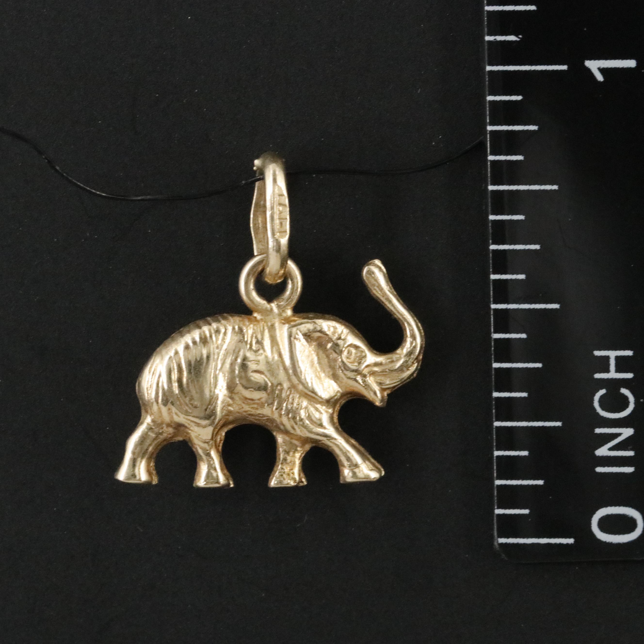 14K Elephant Charm Pendant