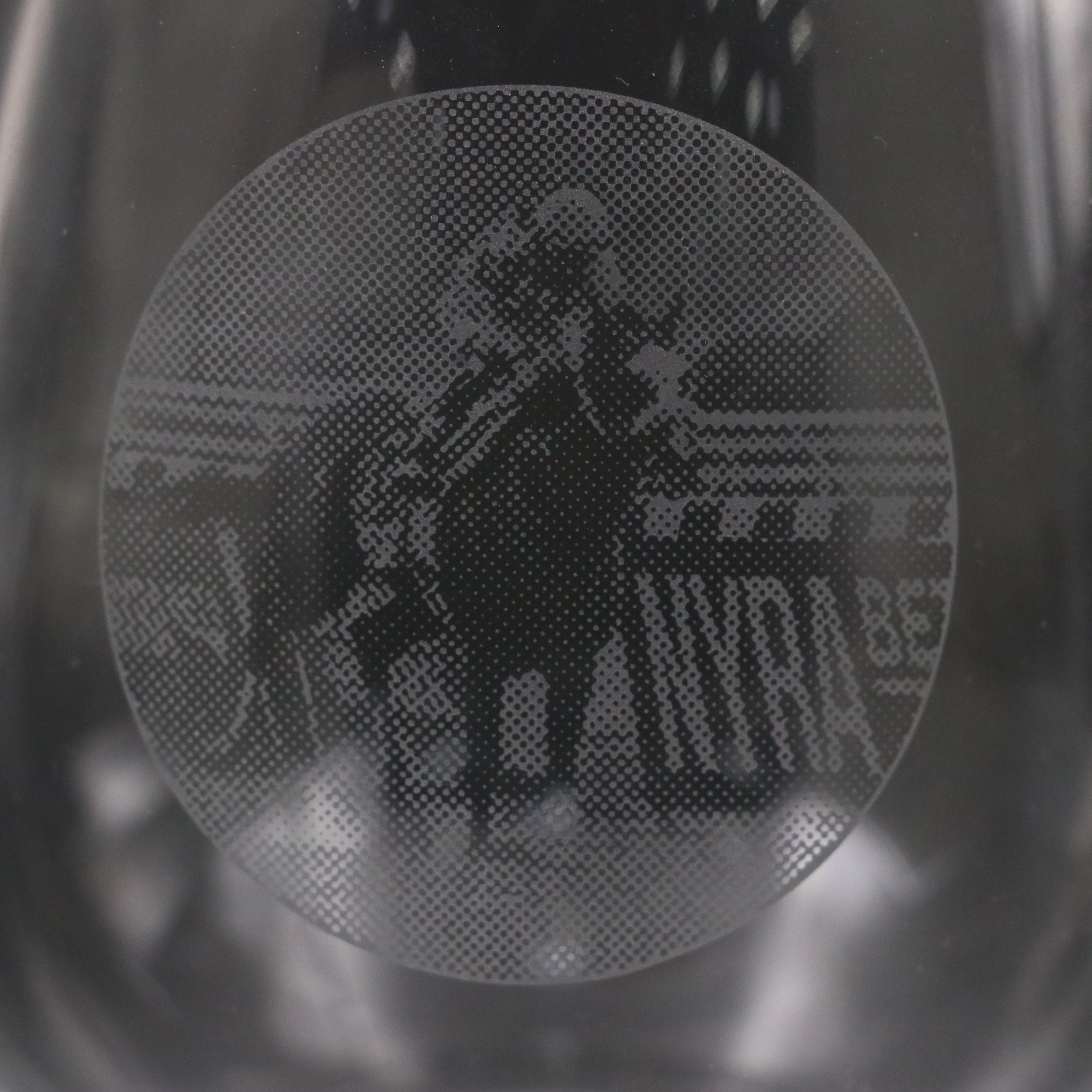 Tiffany & Co. Laser Etched Equestrian Glass Stemless Wine Glasses