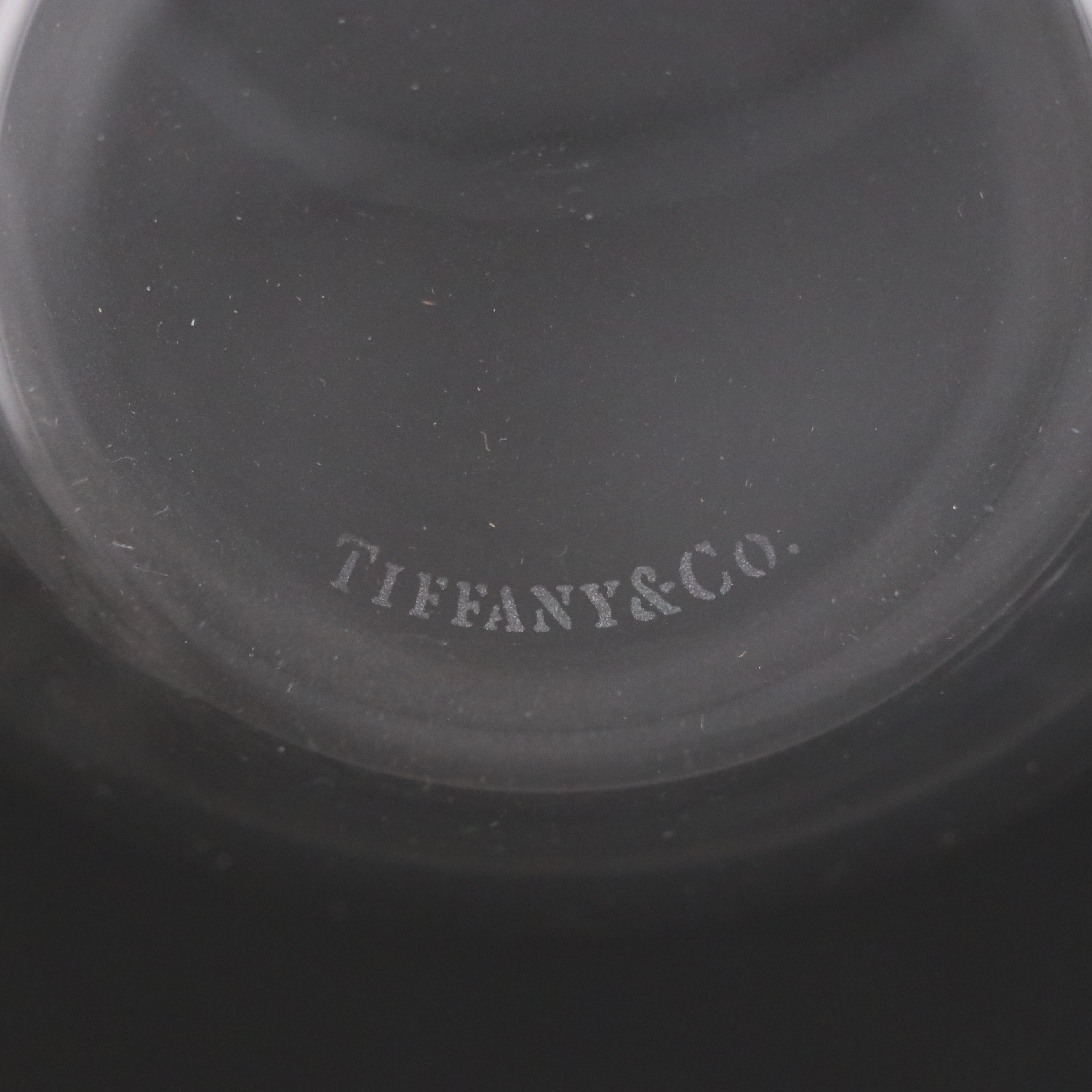 Tiffany & Co. Laser Etched Equestrian Glass Stemless Wine Glasses