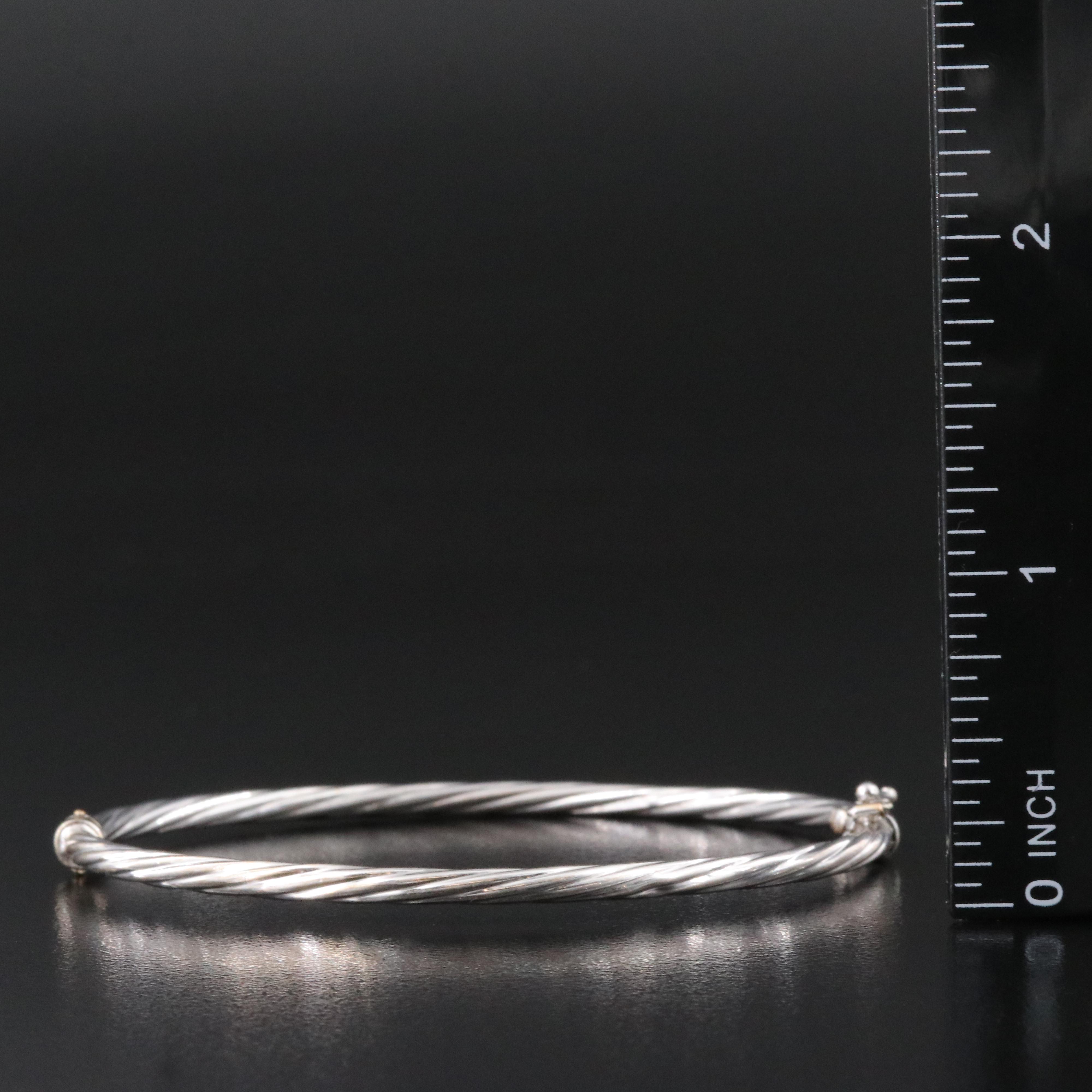 14K Twisted Hinged Bangle Bracelet