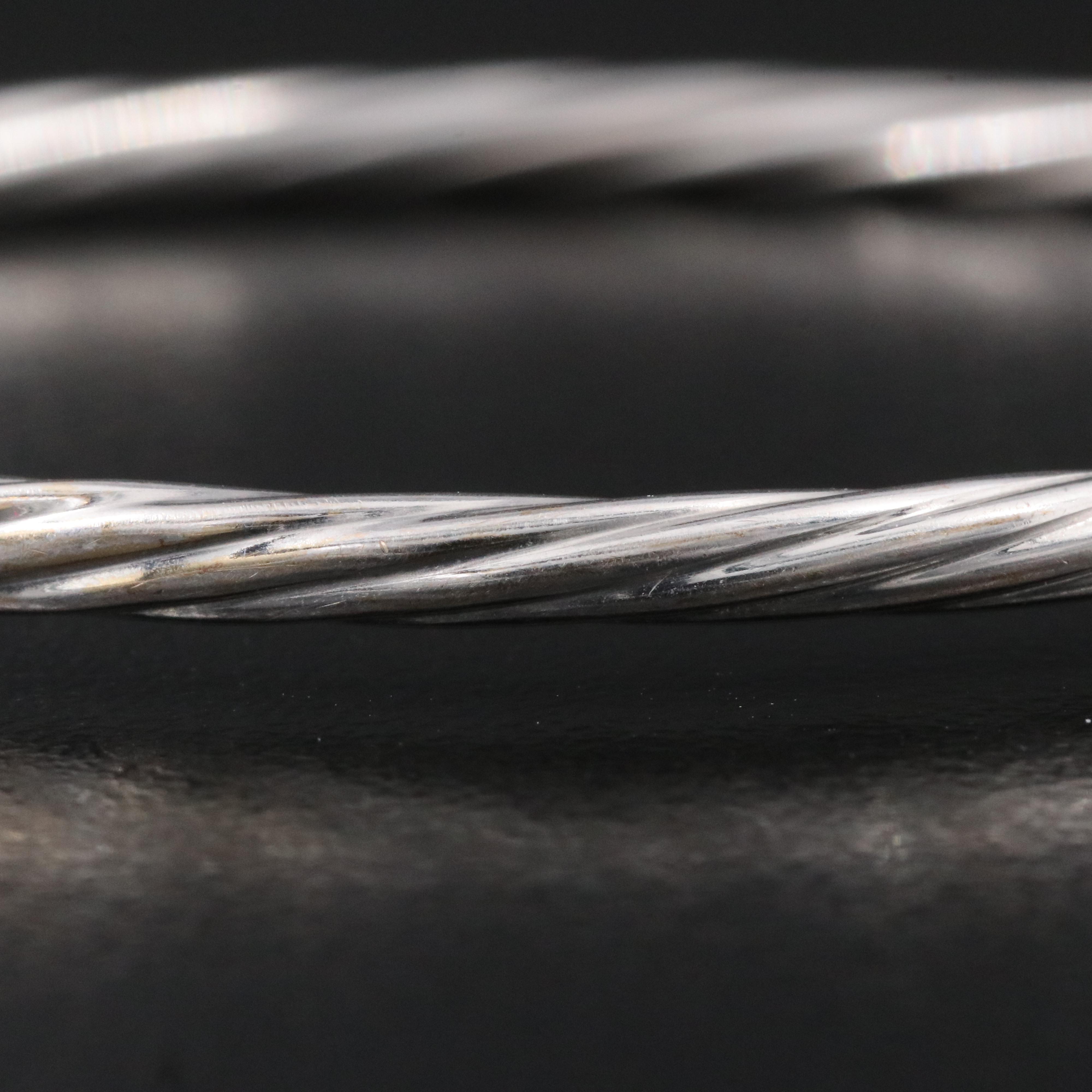 14K Twisted Hinged Bangle Bracelet