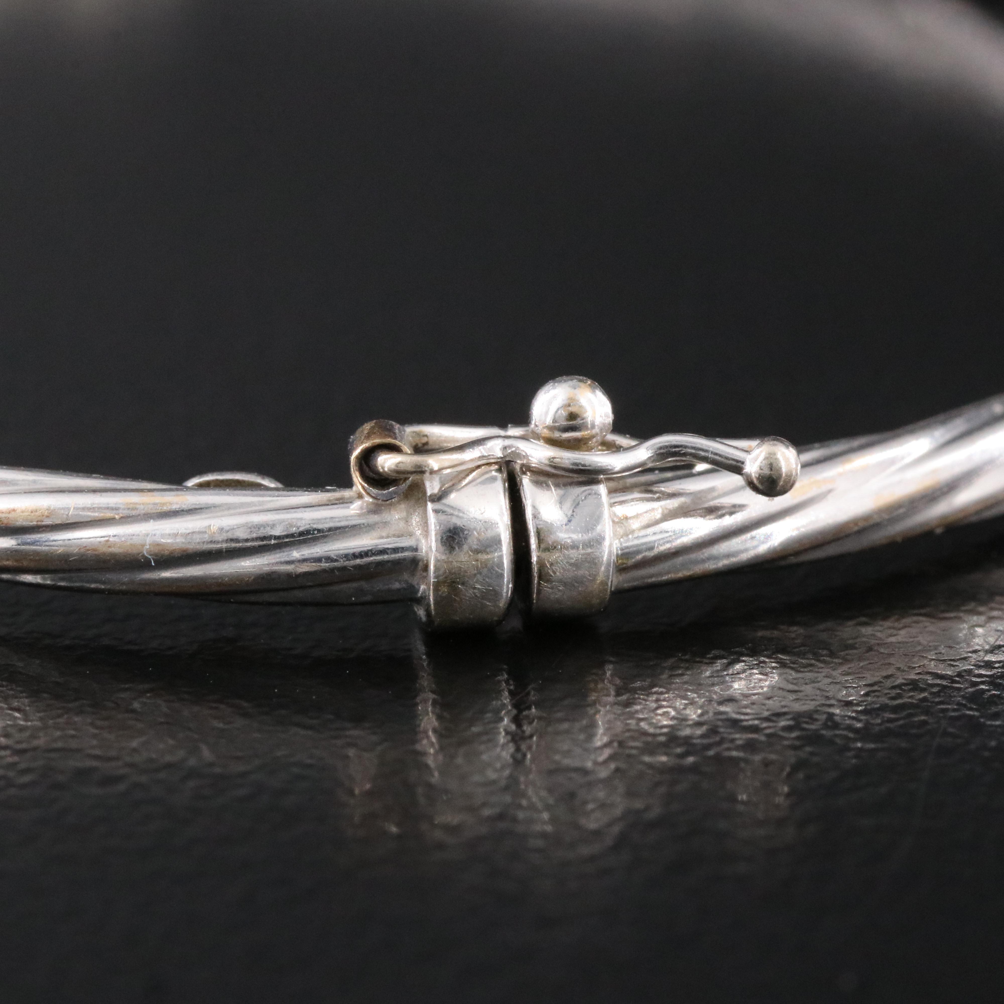 14K Twisted Hinged Bangle Bracelet