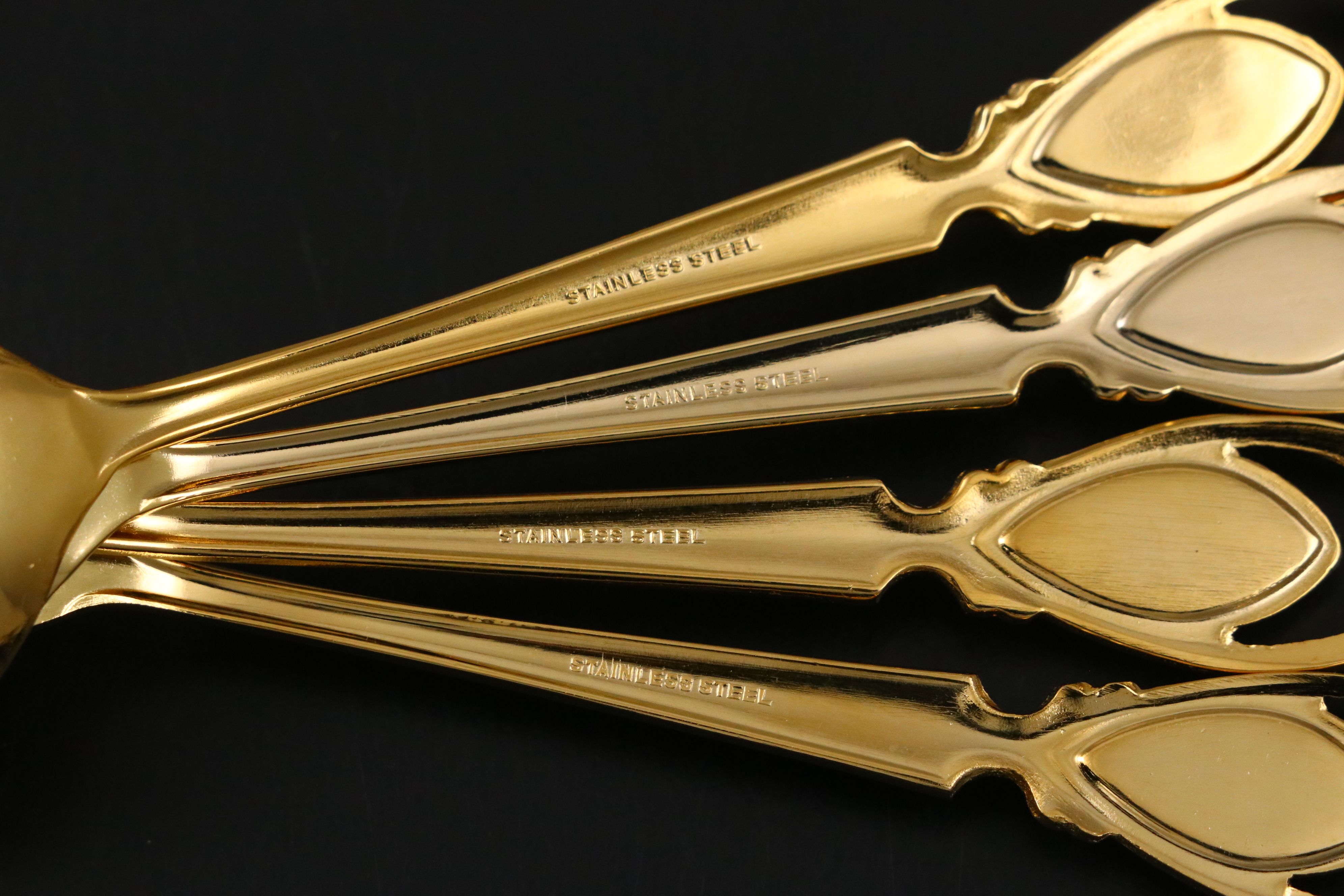 Gold Finish Stainless Steel Flatware Set with Organizer