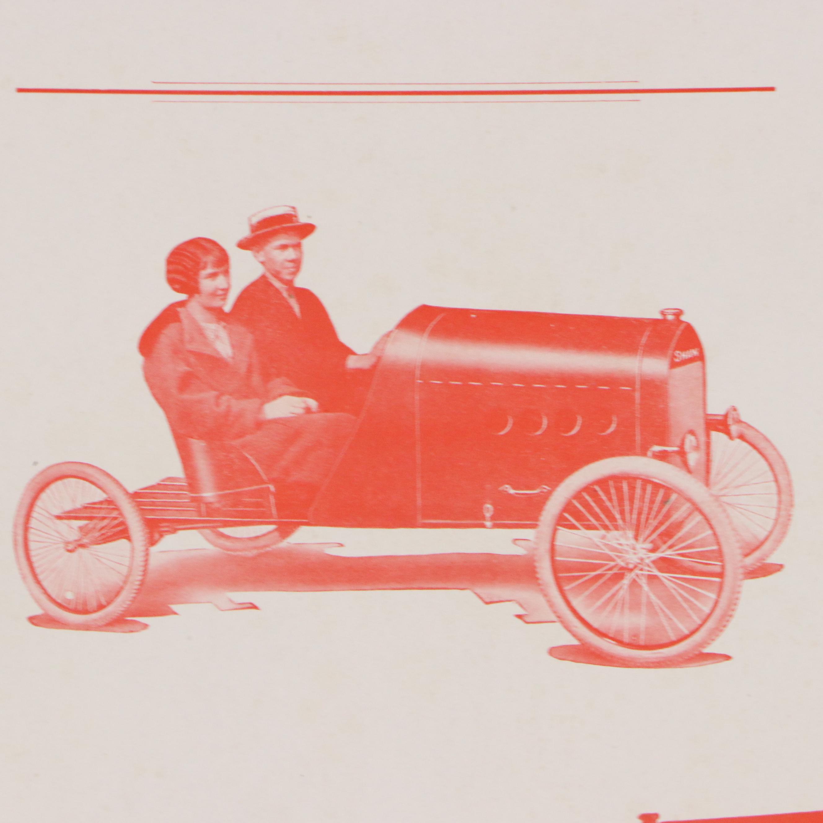Early 20th Century Block Printed Automobile Advertisement