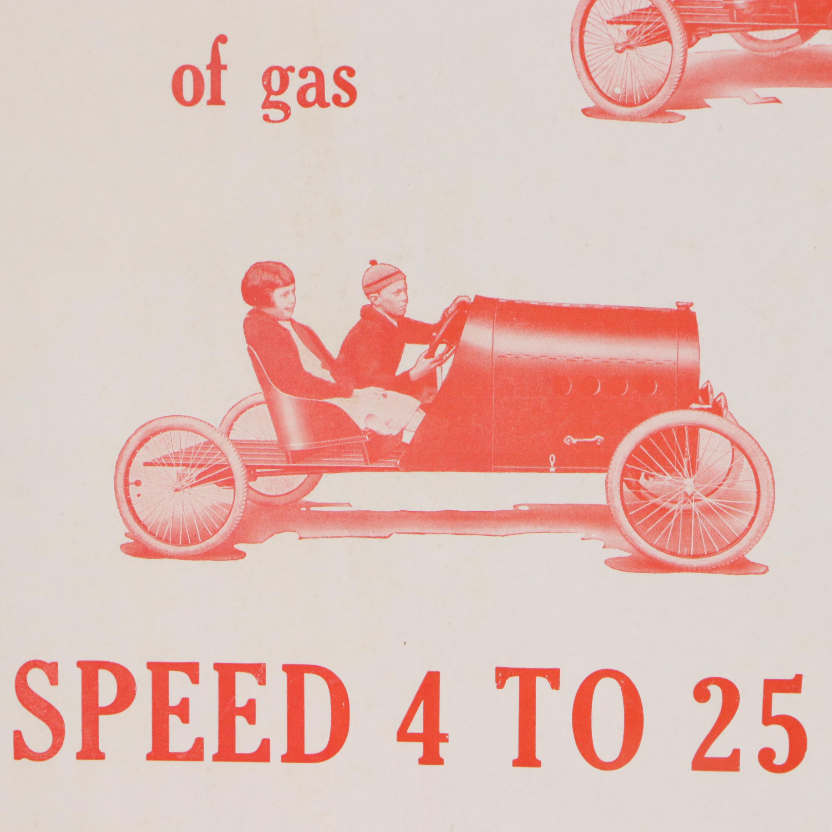 Early 20th Century Block Printed Automobile Advertisement