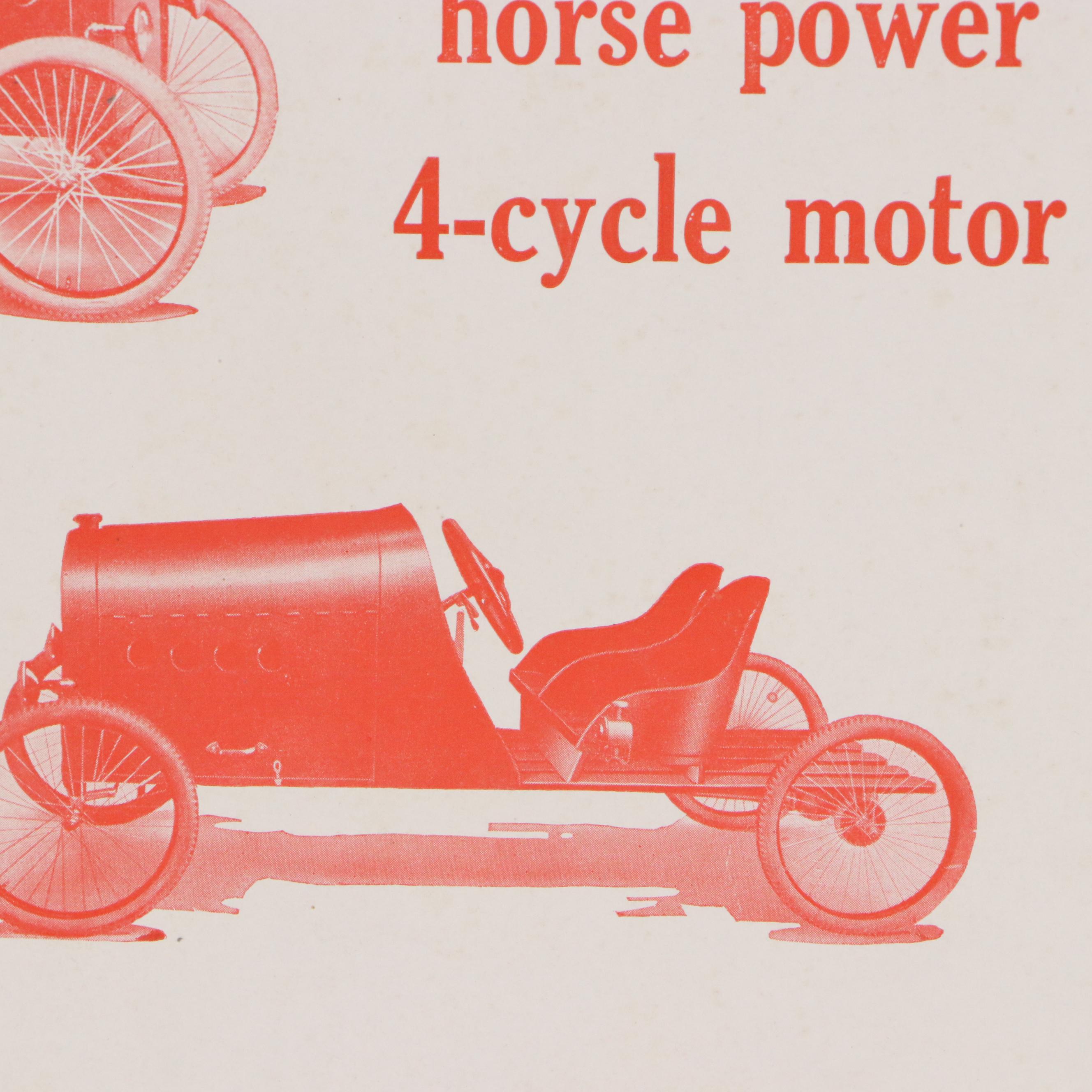 Early 20th Century Block Printed Automobile Advertisement