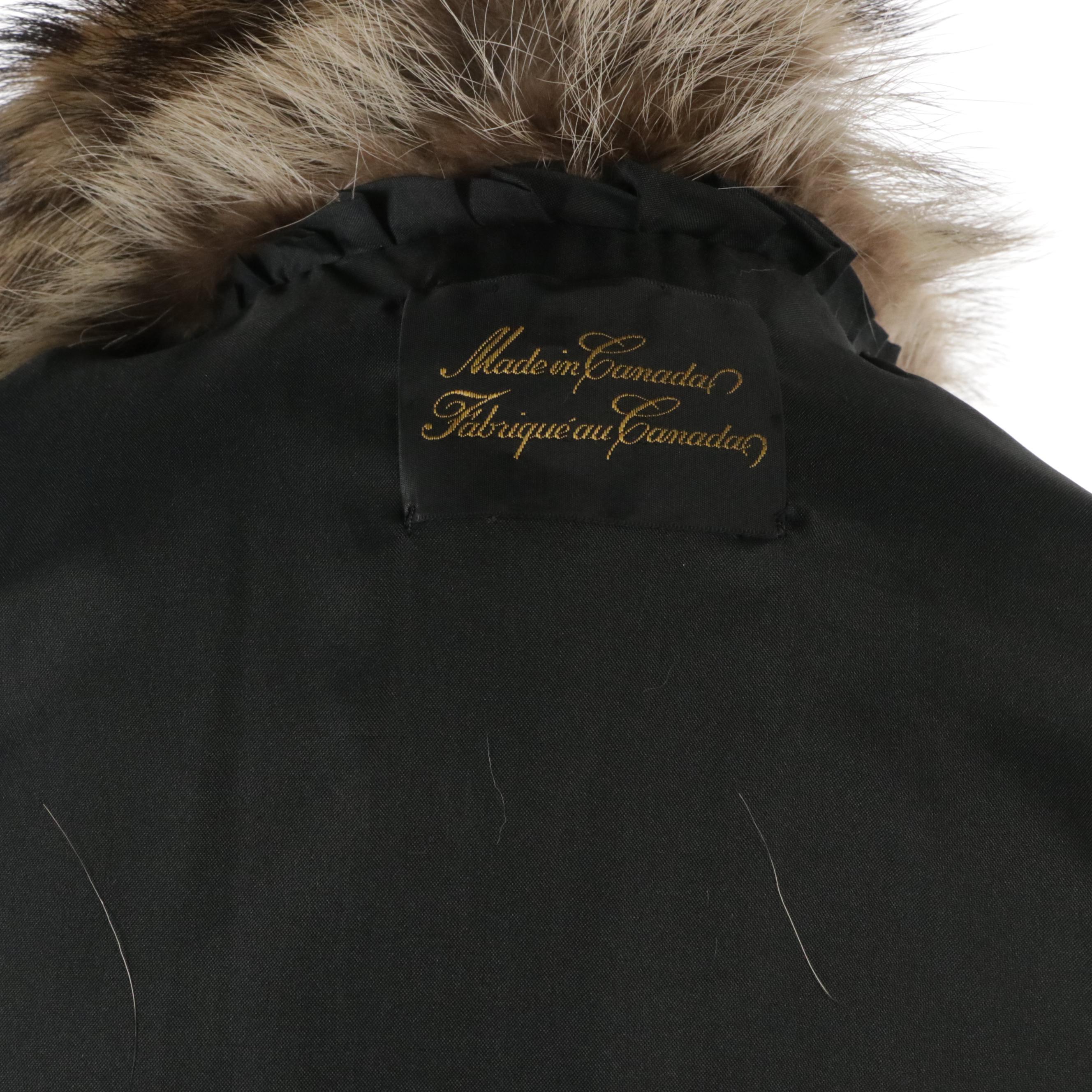 Canadian Natural Raccoon Fur Coat and Hat