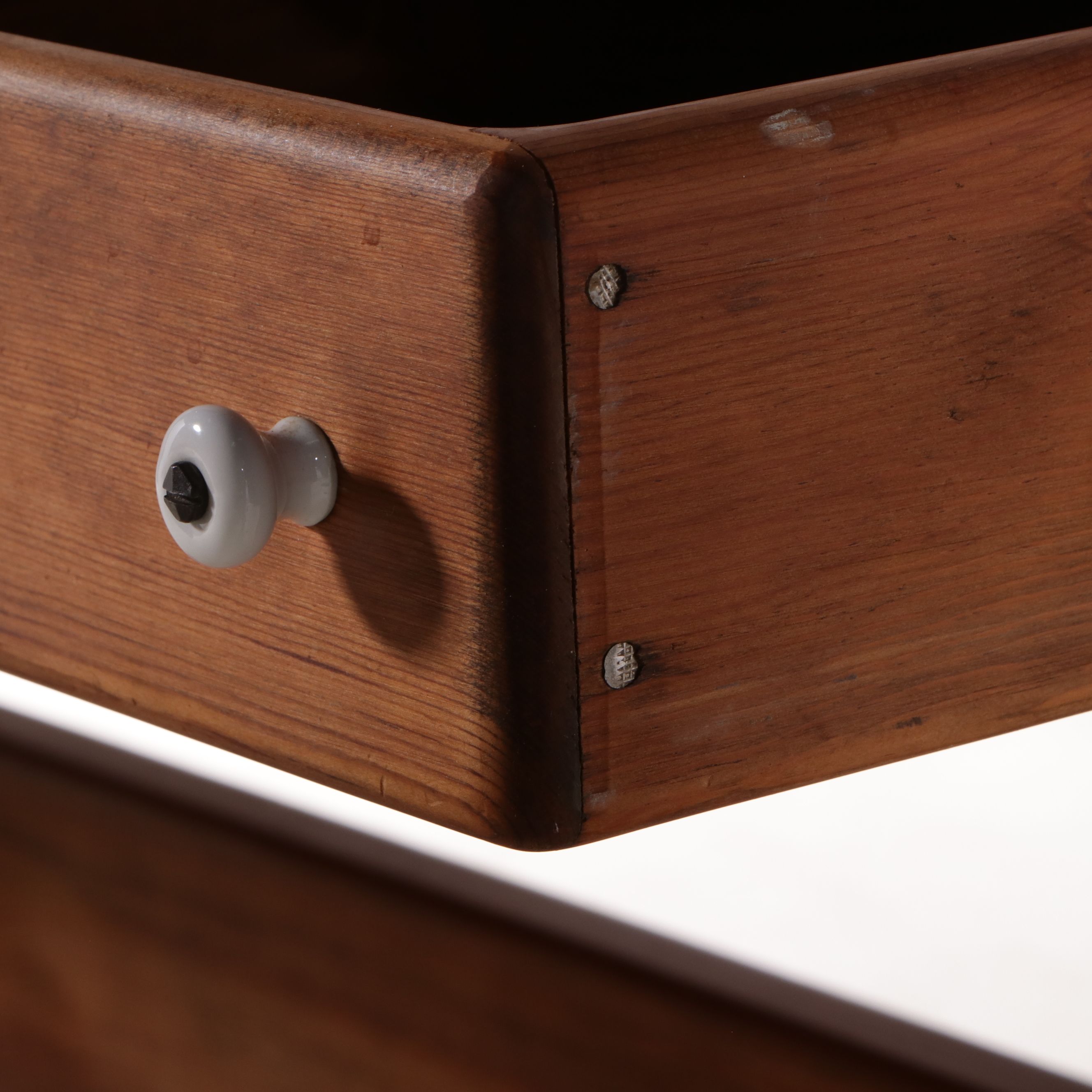 Pine Trestle Writing Desk with Carved Pine Cone Design