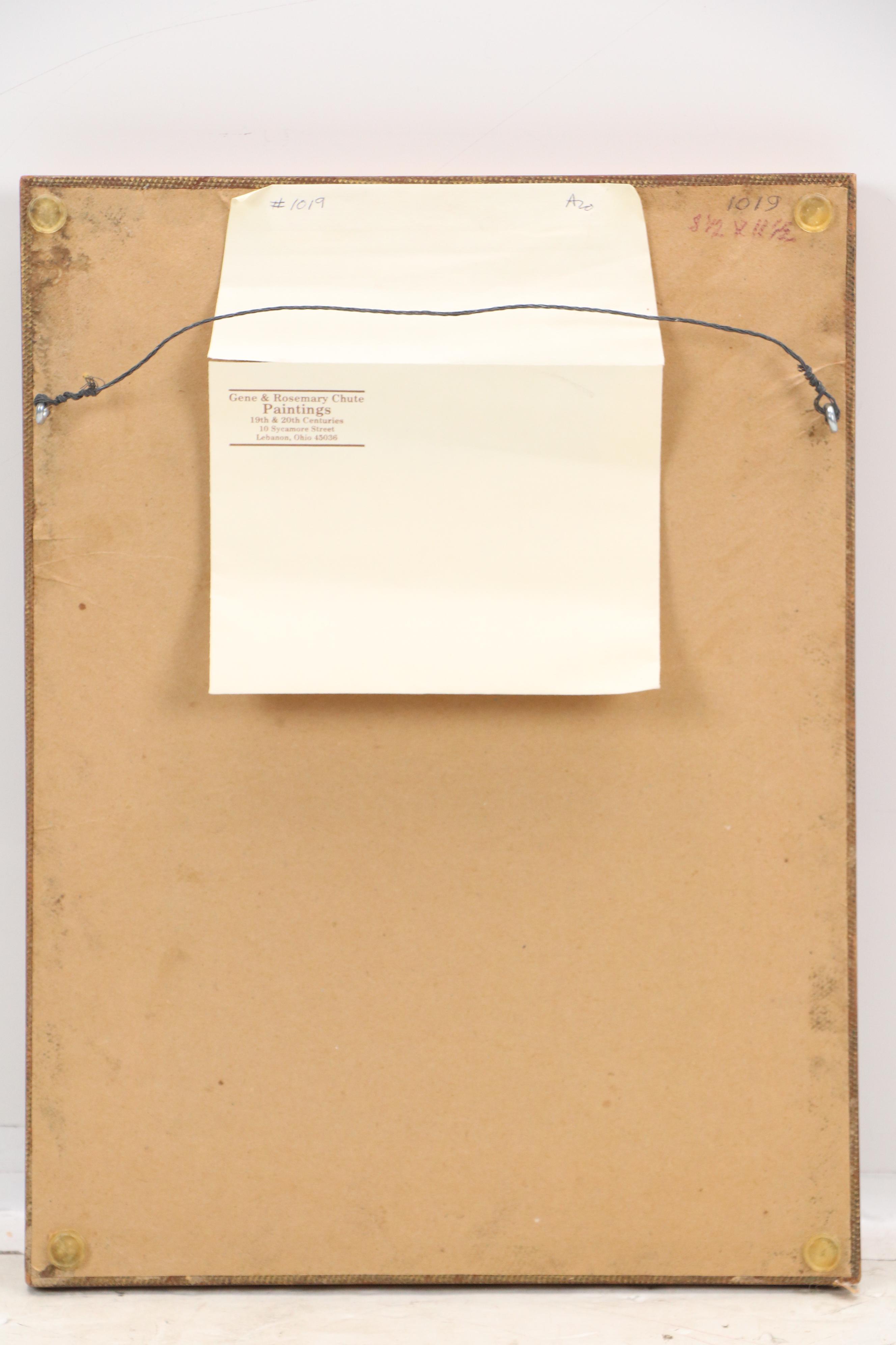 Forest Landscape Watercolor Painting with Winding Road, Late 20th Century