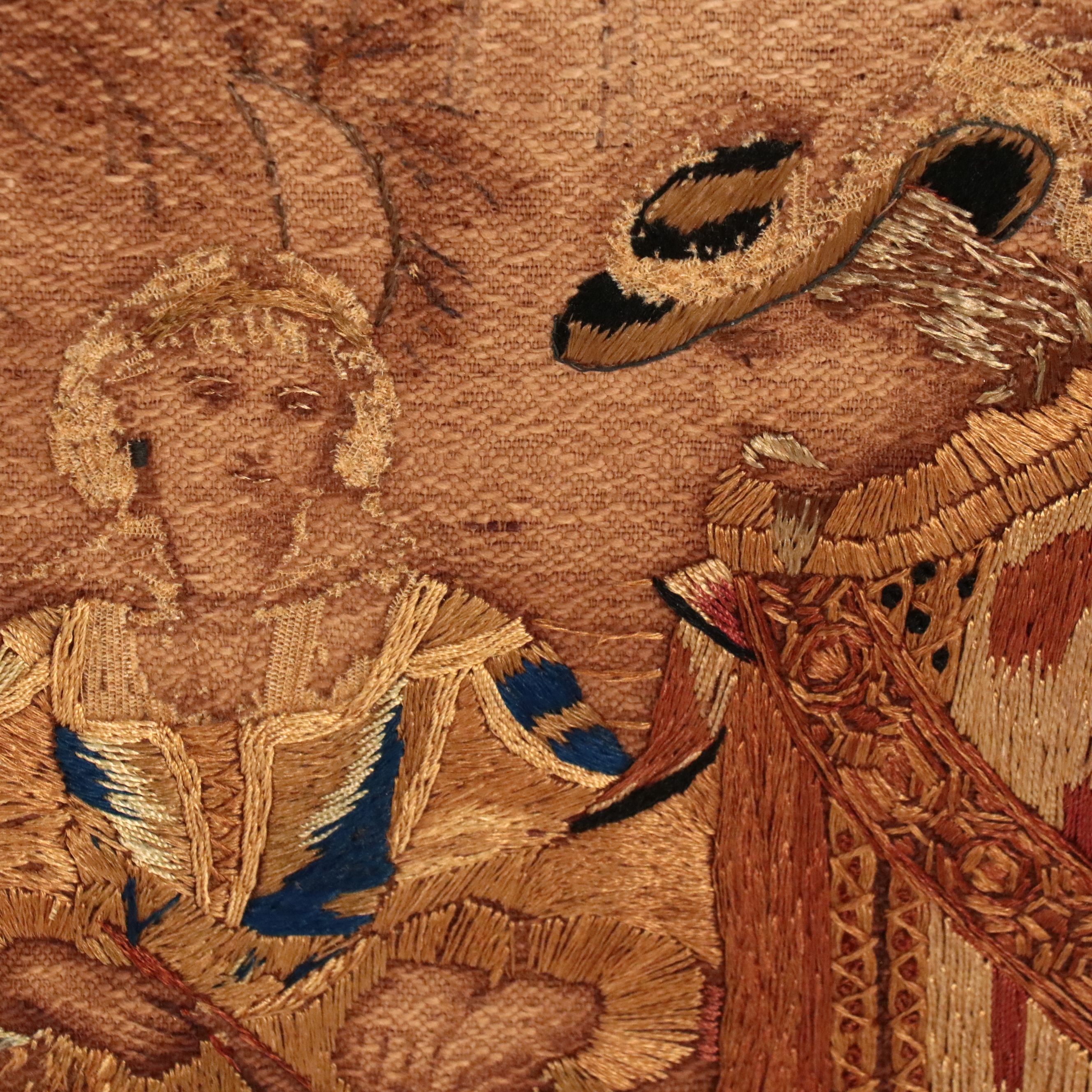 French Gothic Revival Style Giltwood and Needlework Tapestry Fireplace Screen