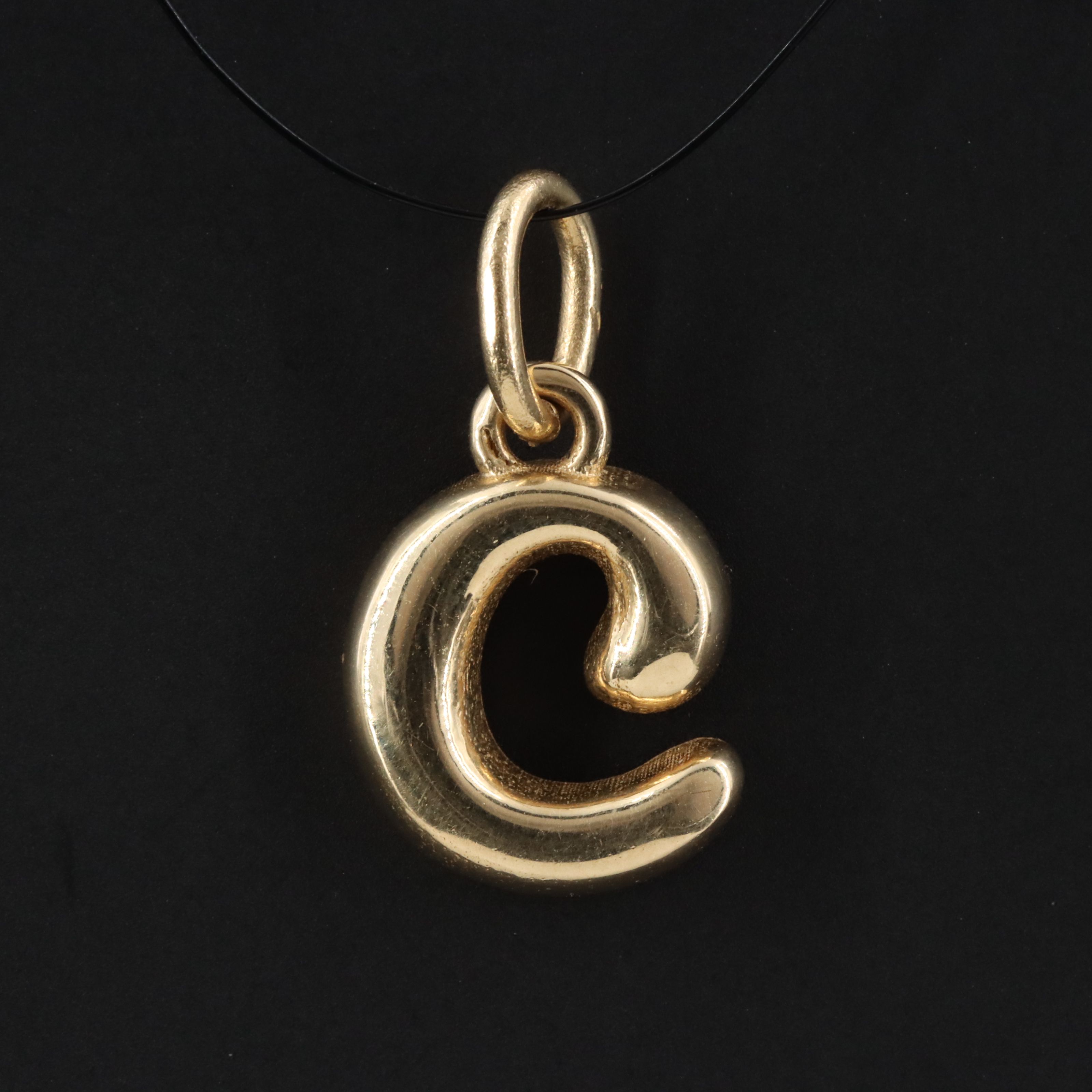 14K Letter "C" Charm Pendant