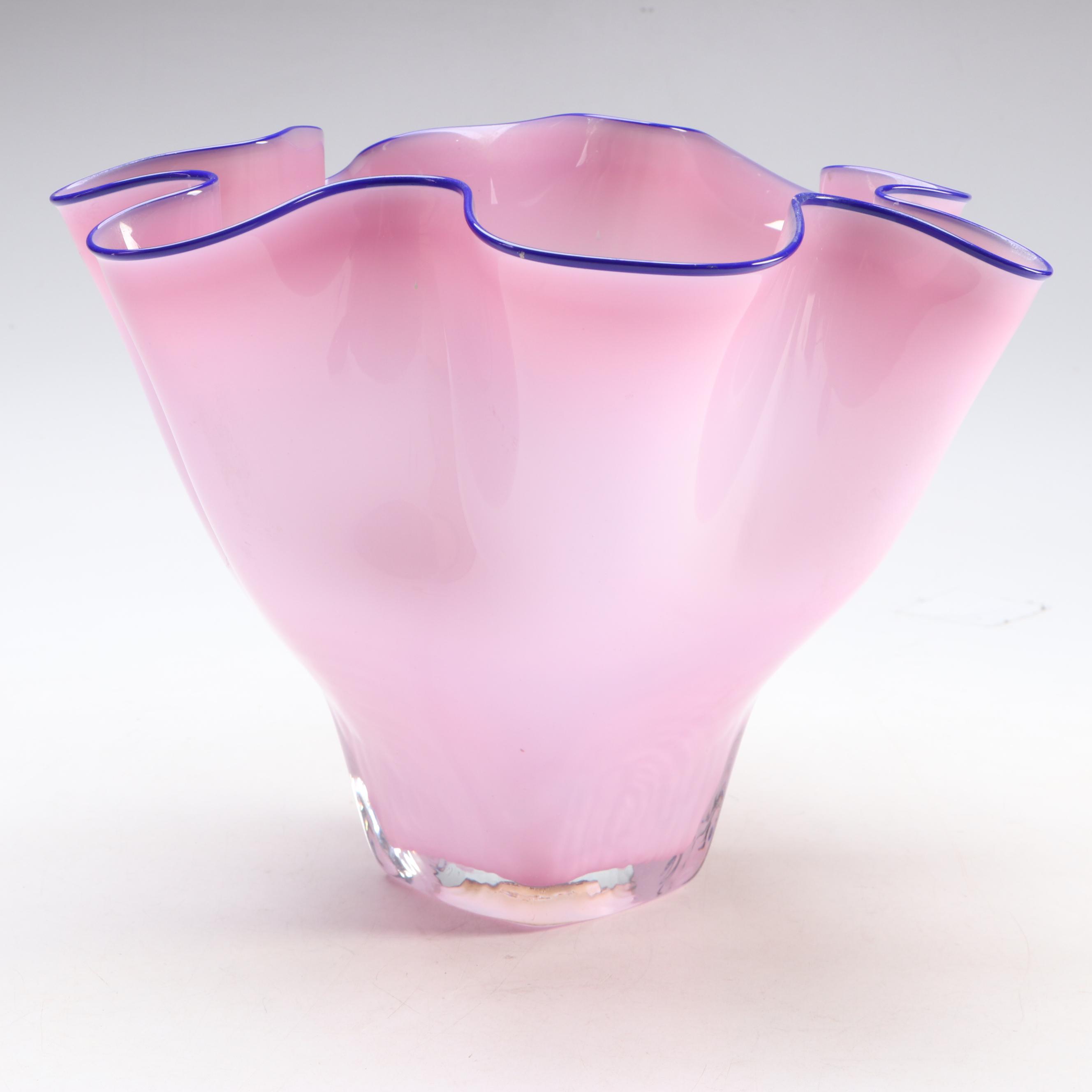 Artist Signed Studio Art Glass Purple Bowl, 1994