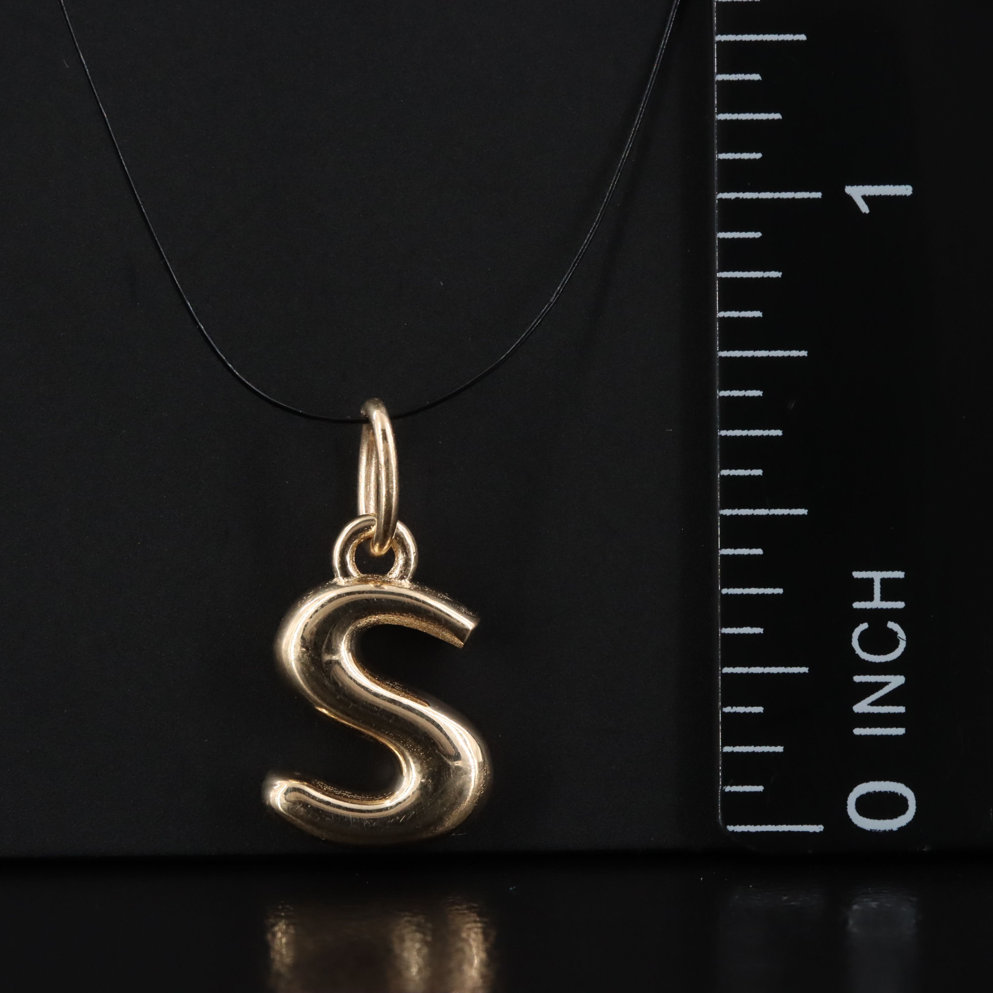 14K Letter "S" Charm Pendant