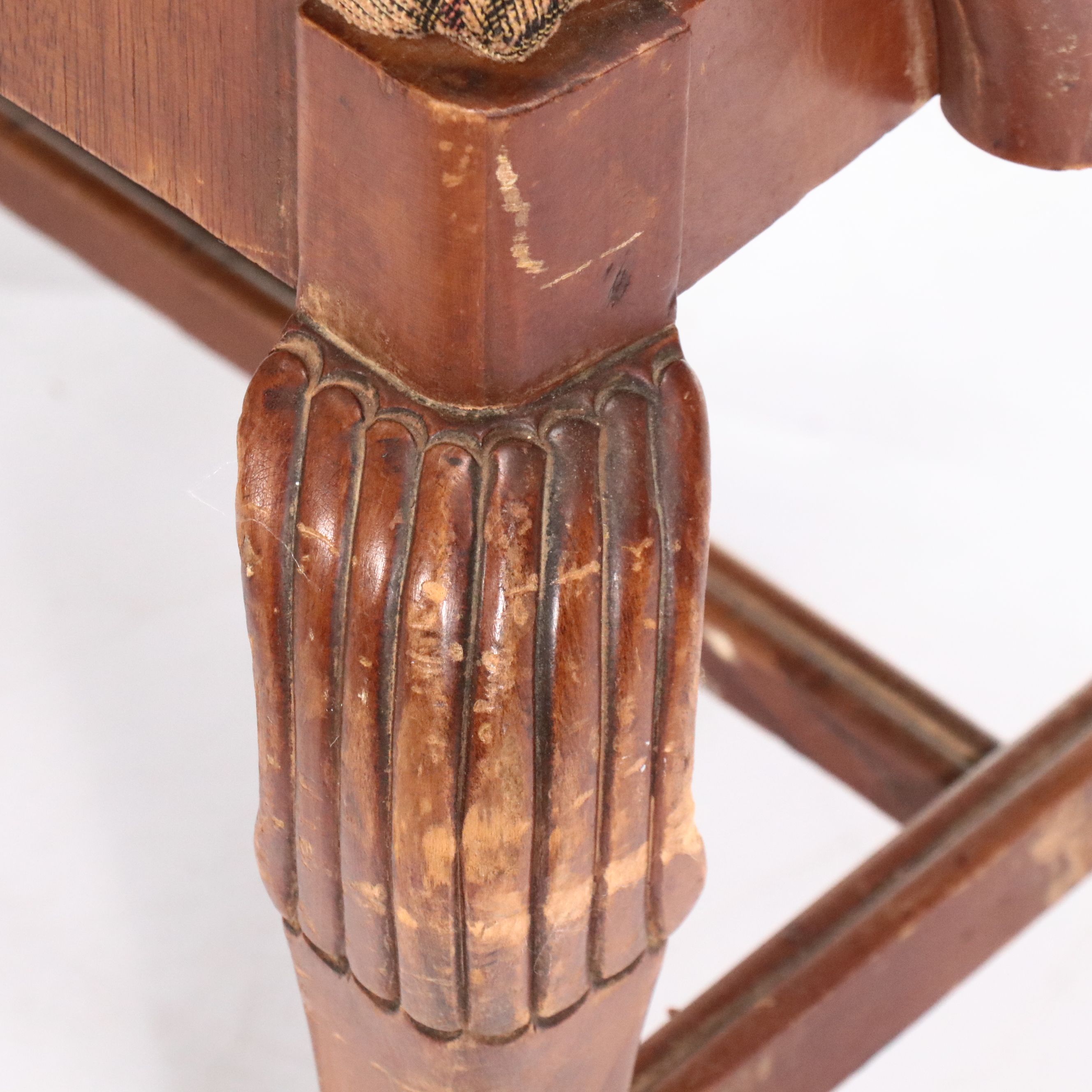 Baroque Style Walnut Vanity Armchair