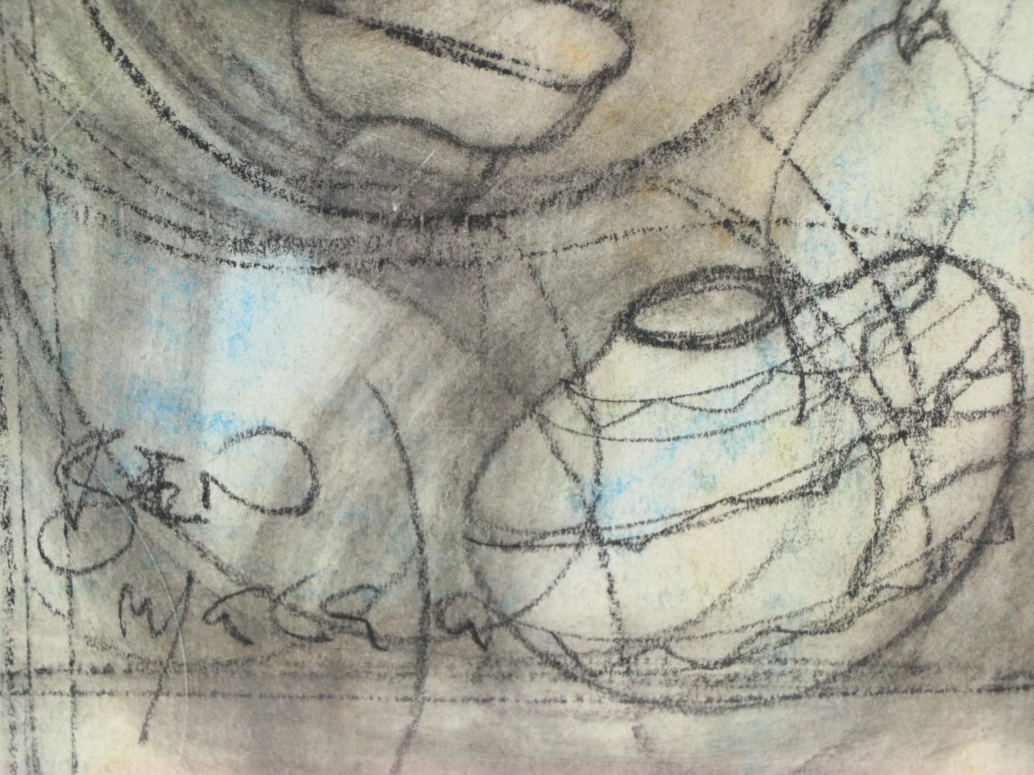 Ben Macala Mixed Media Drawing, Late 20th Century