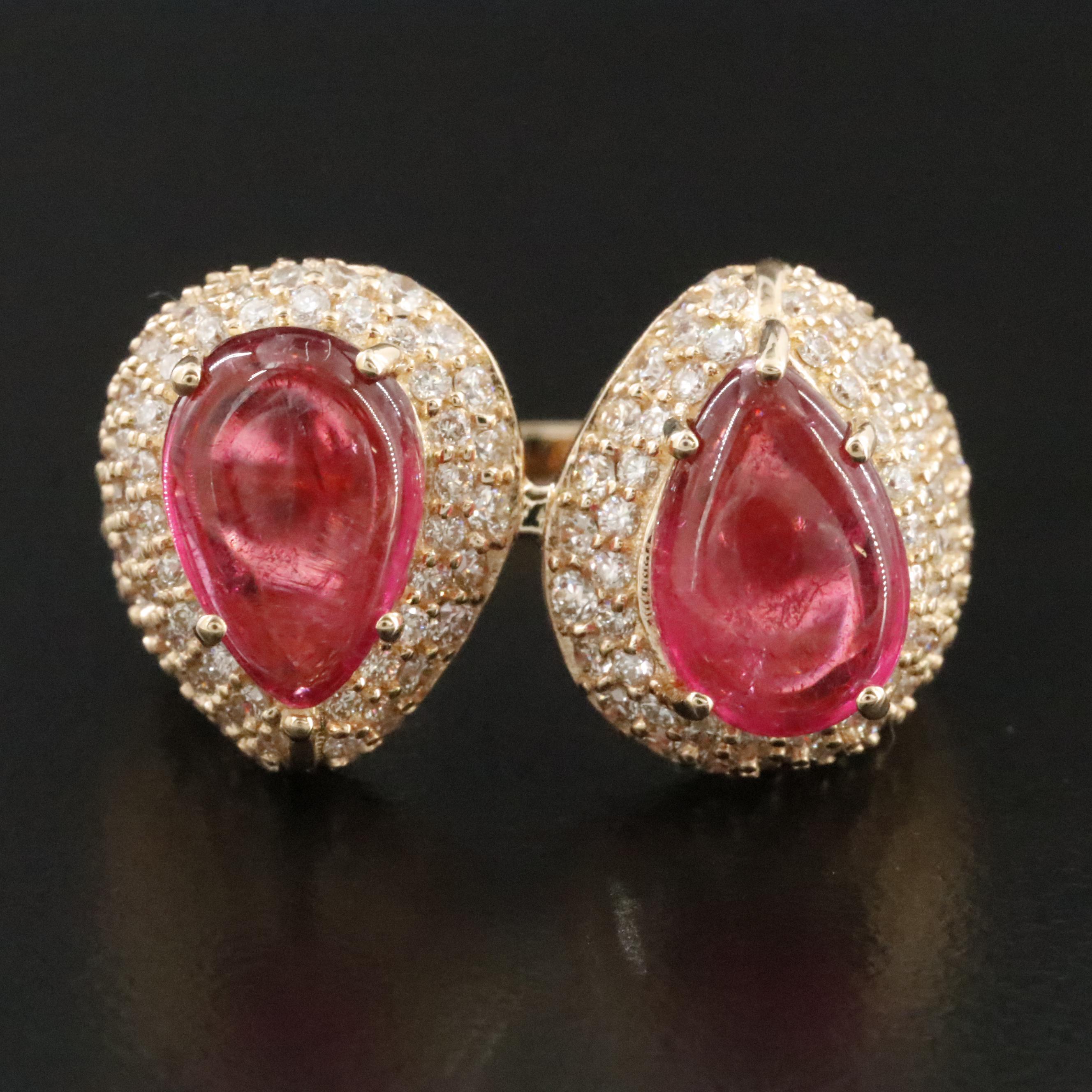 14K 5.12 CT Tourmaline and 2.01 CTW Diamond Ring with IGI Report