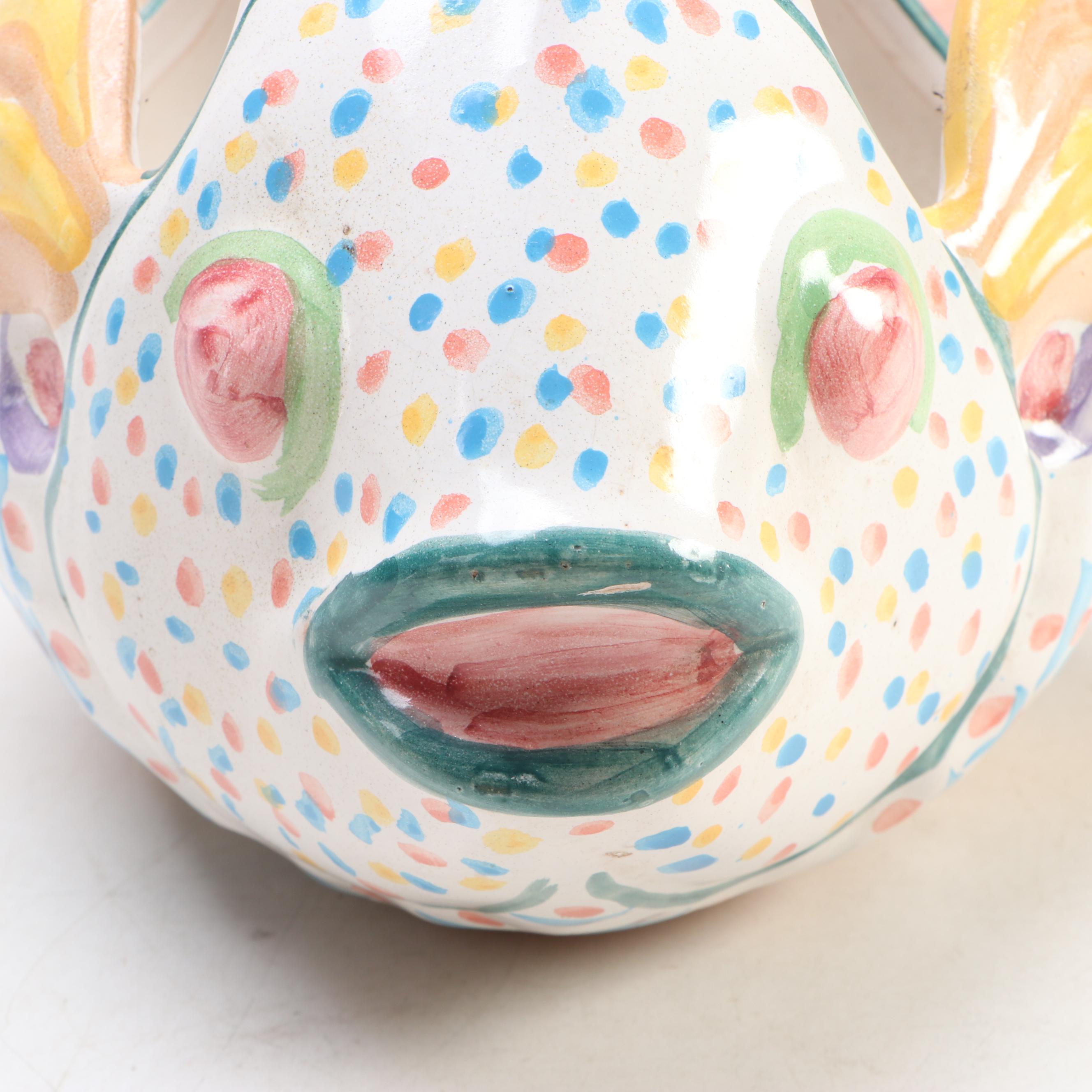 MacKenzie-Childs Hand-Painted Ceramic Fish Hanging Planter