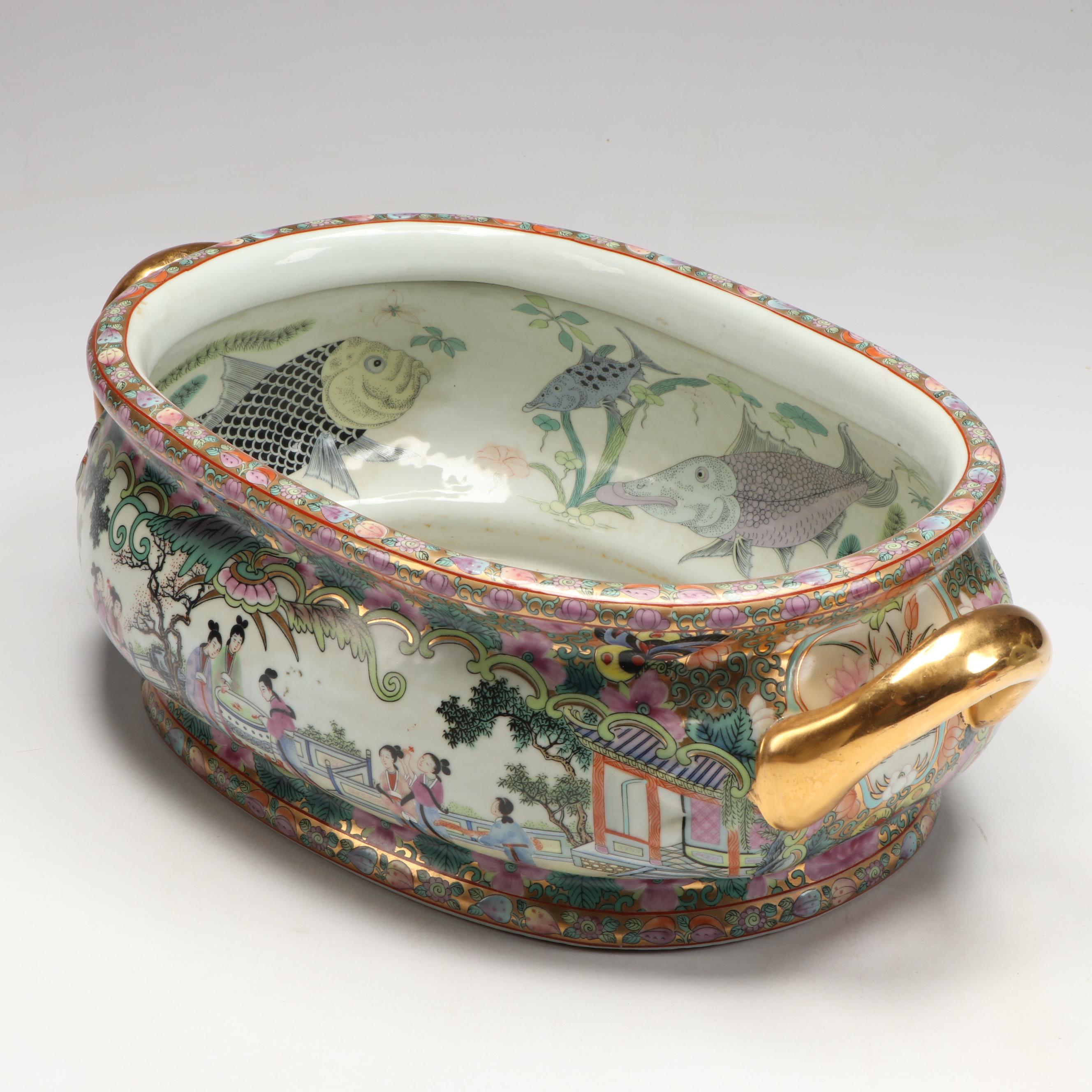 Chinese Famille Rose Porcelain Planter, Carved Soapstone, and More Chinese Décor