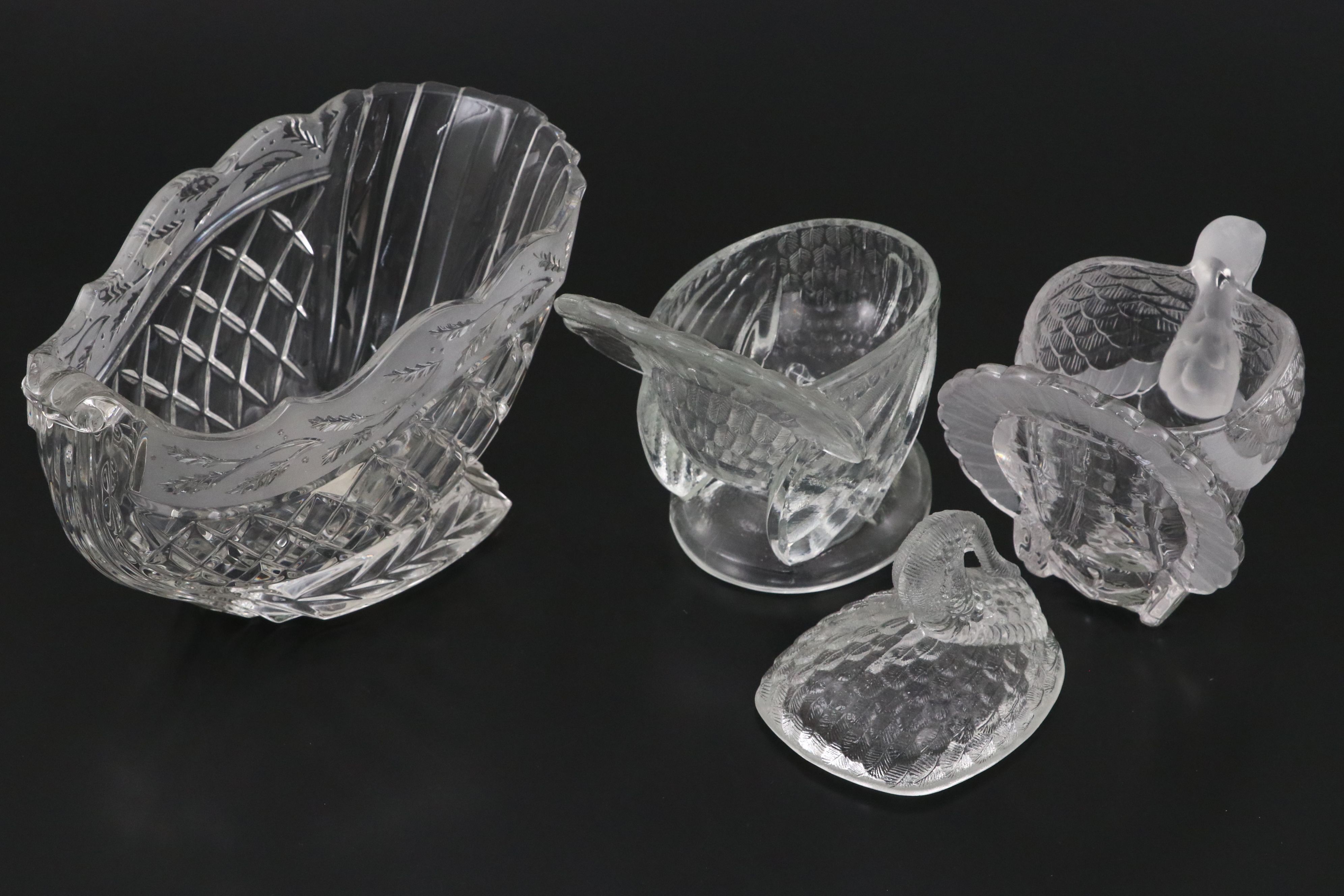 Fenton Glass Hobnail Bowl with Gorham "Harvest Bounty" Dish and More Crystal