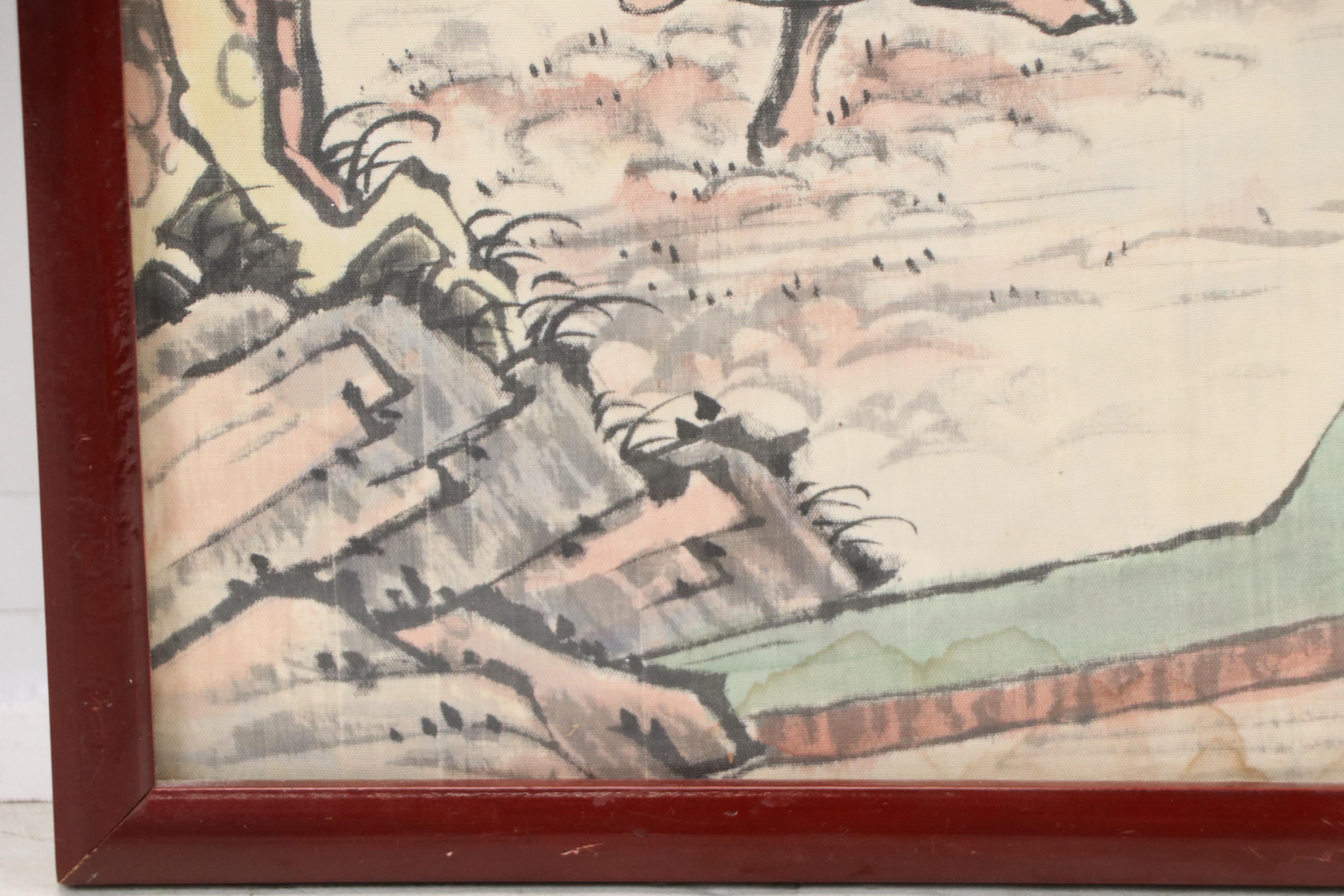 Chinese School Watercolor Paintings of Figures in Pastoral Scenes