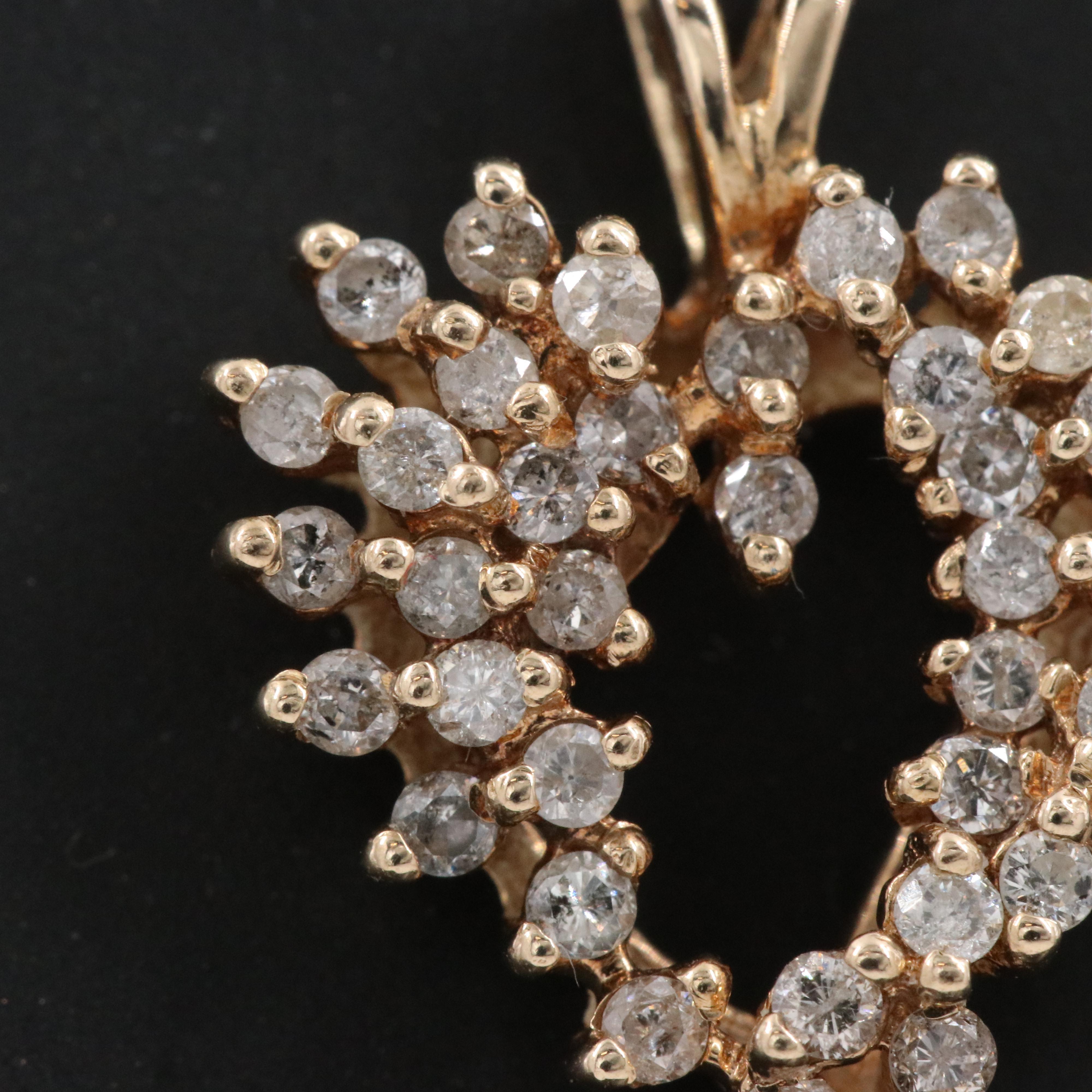 10K 0.51 CTW Diamond Heart Pendant