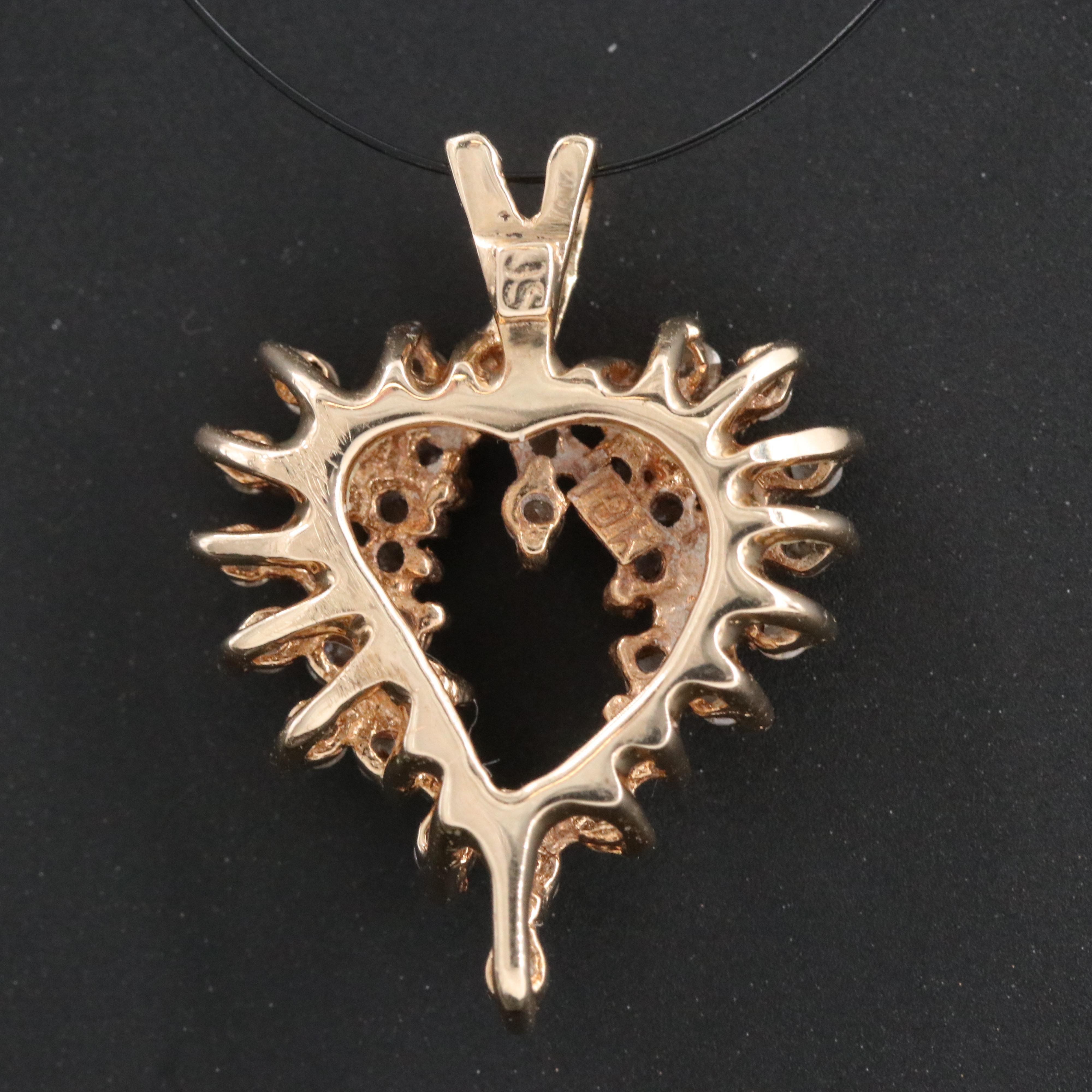 10K 0.51 CTW Diamond Heart Pendant
