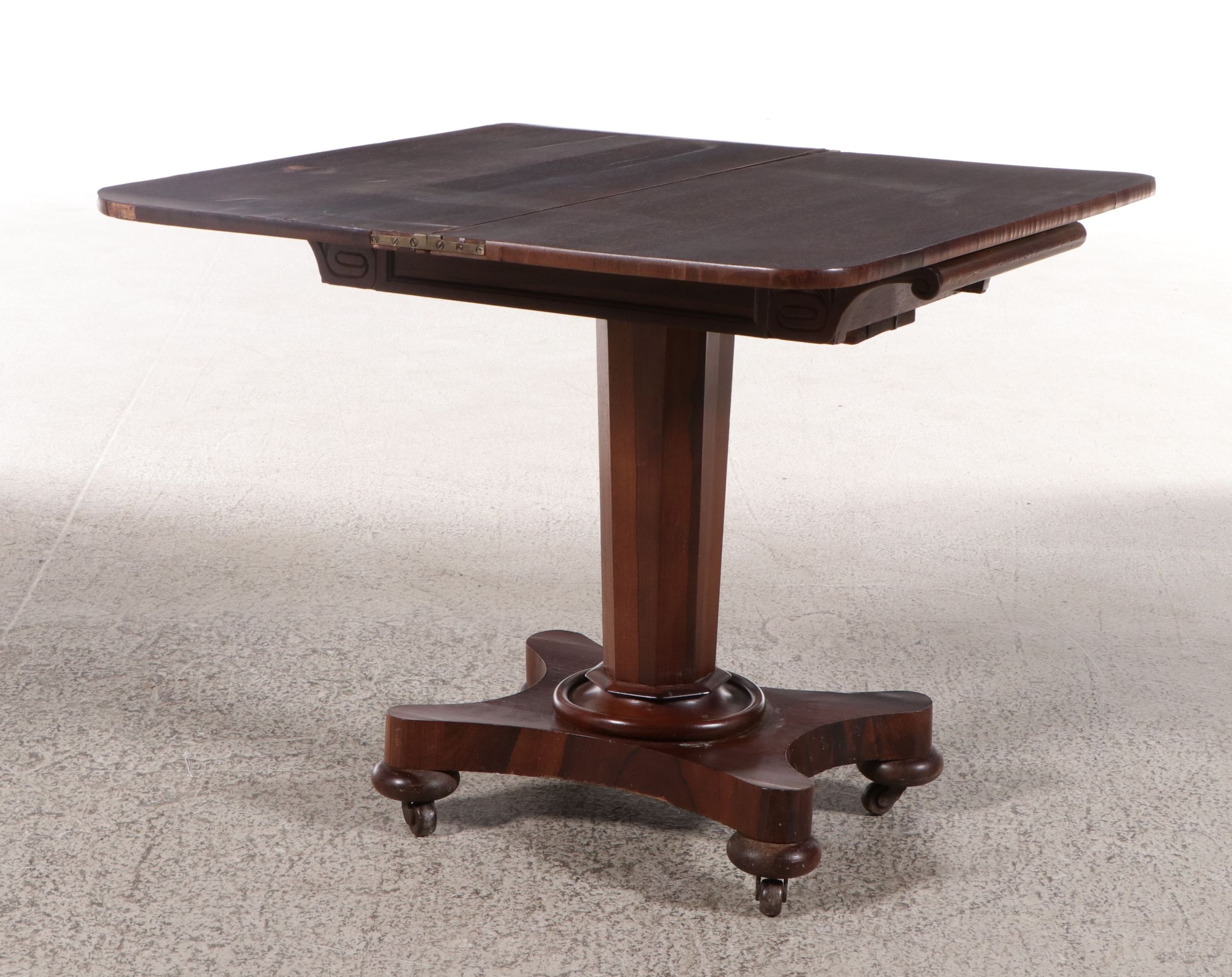 American Classical Style Mahogany Flip-Top Games Table, 19th Century