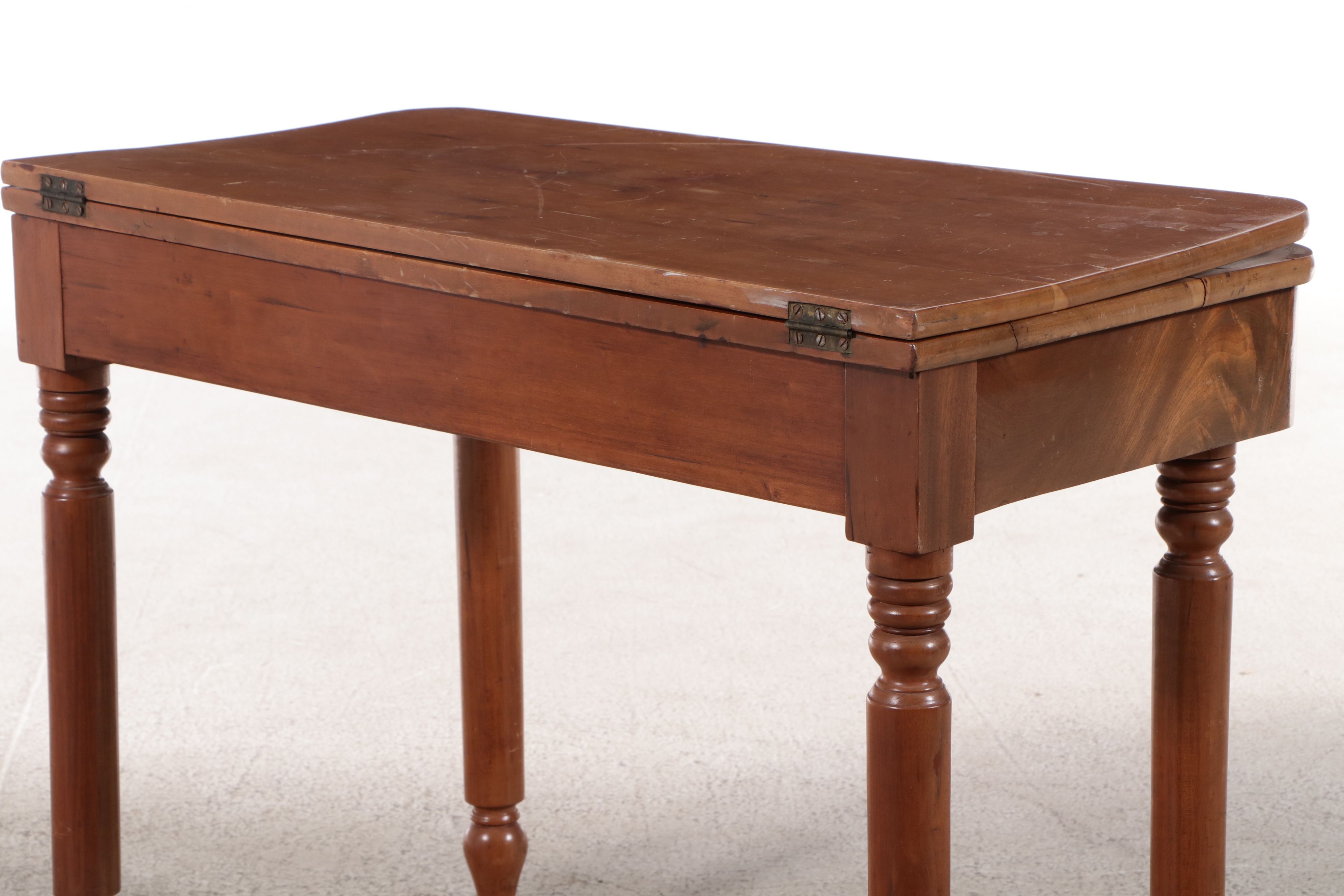 American Empire Style Mahogany Flip-Top Games Table, 19th Century