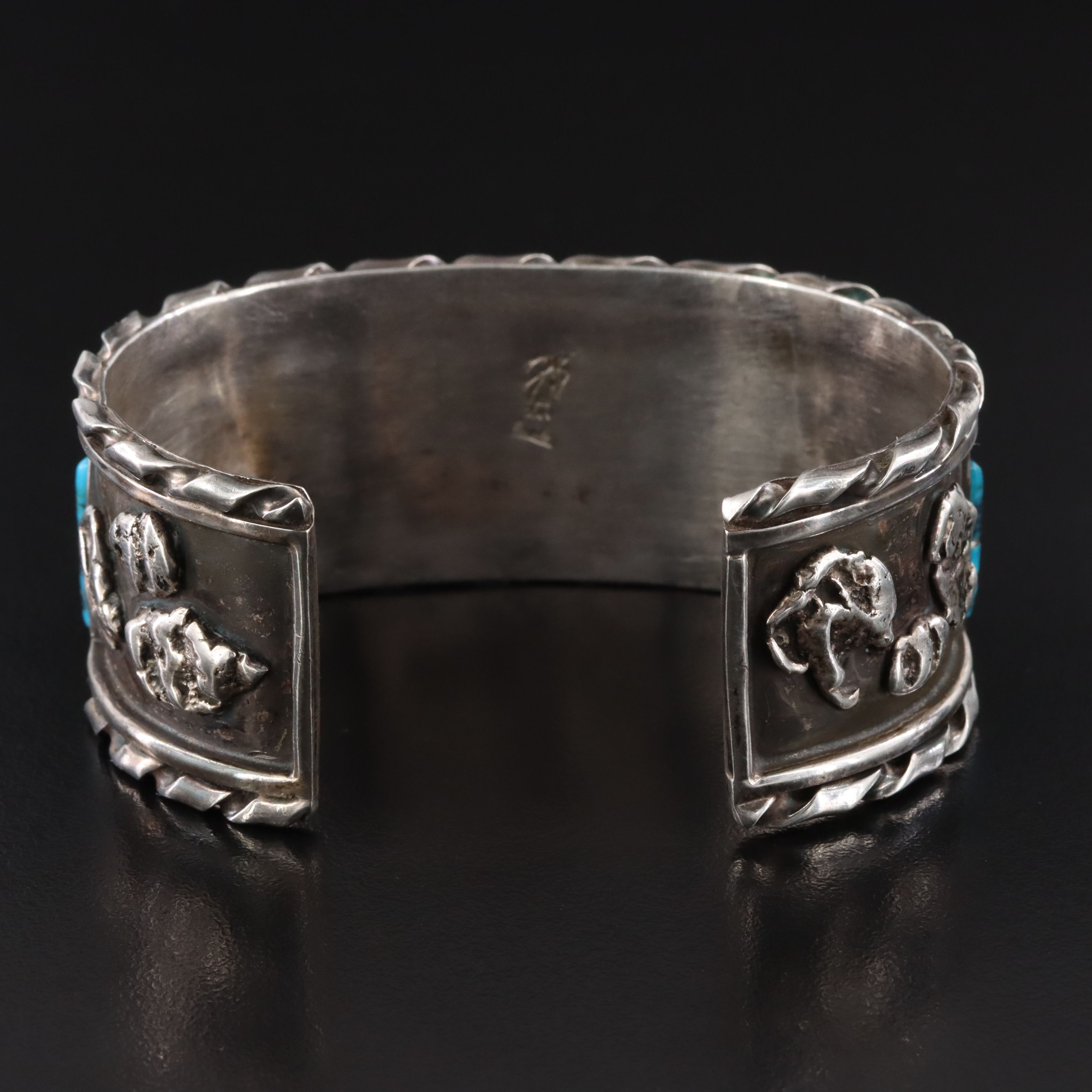 Gilbert Ortega Enterprises Sterling Turquoise, Coral & Mother-of-Pearl Bracelet