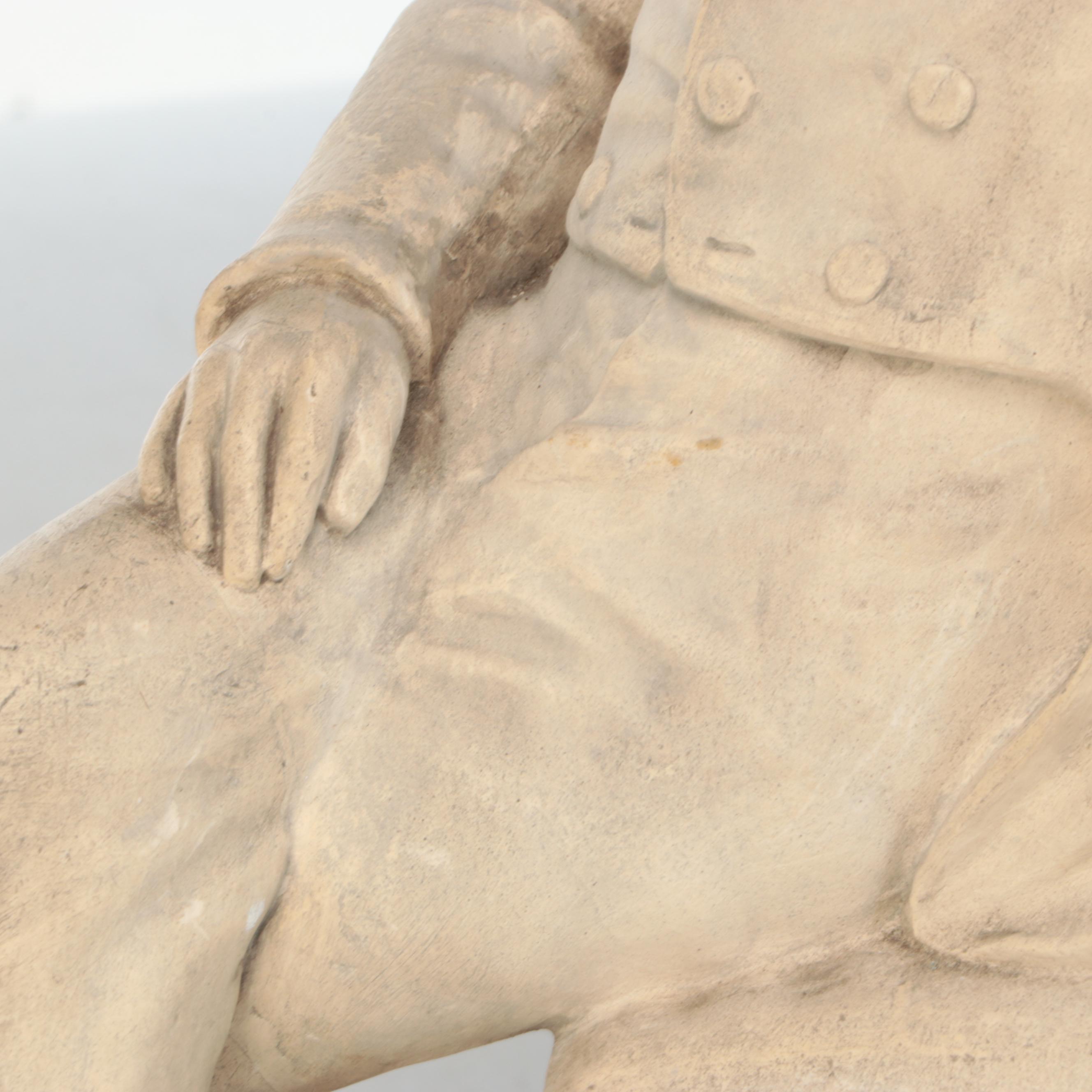 Jules Dumoutet Plaster Cast Figure of Seated Man, 1842