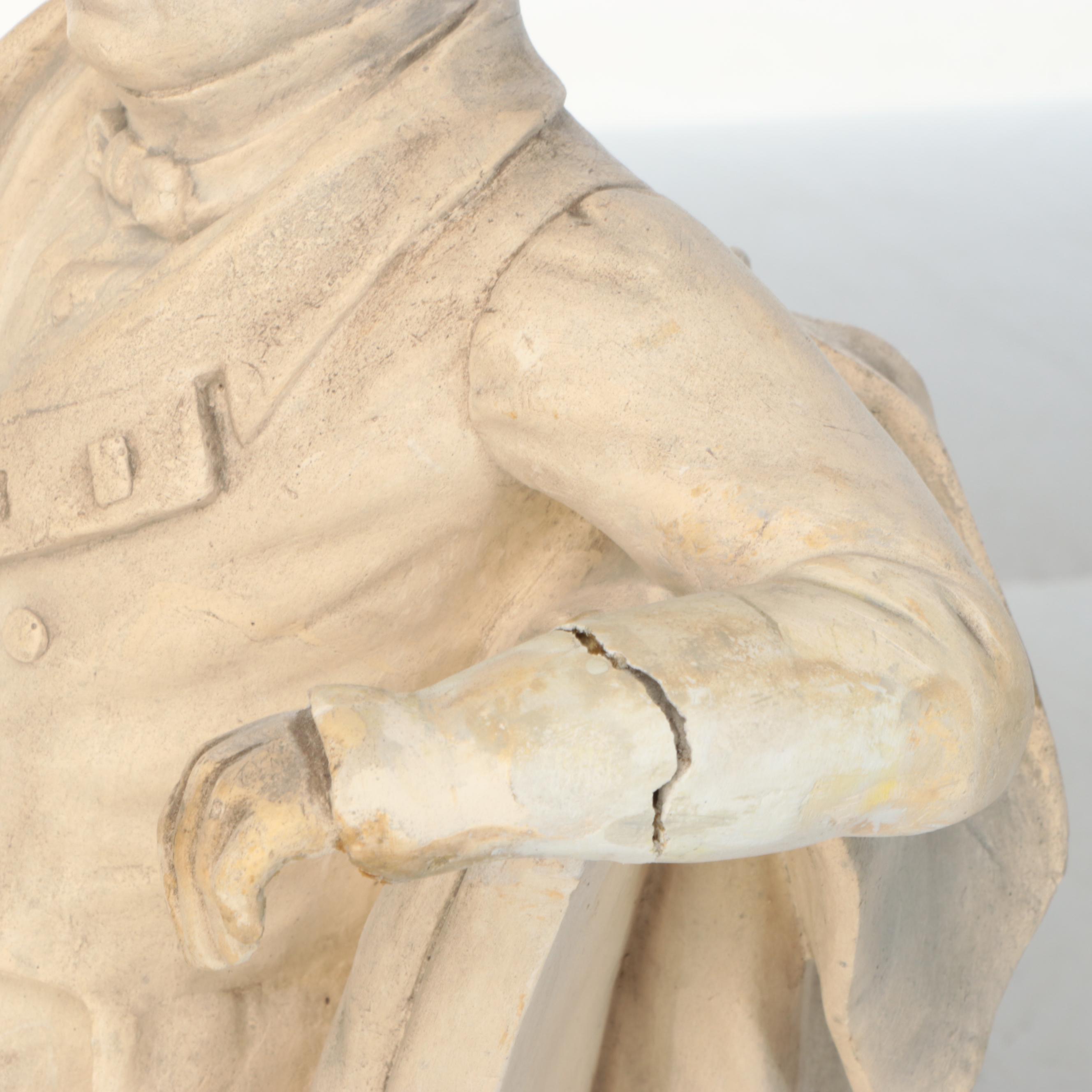 Jules Dumoutet Plaster Cast Figure of Seated Man, 1842