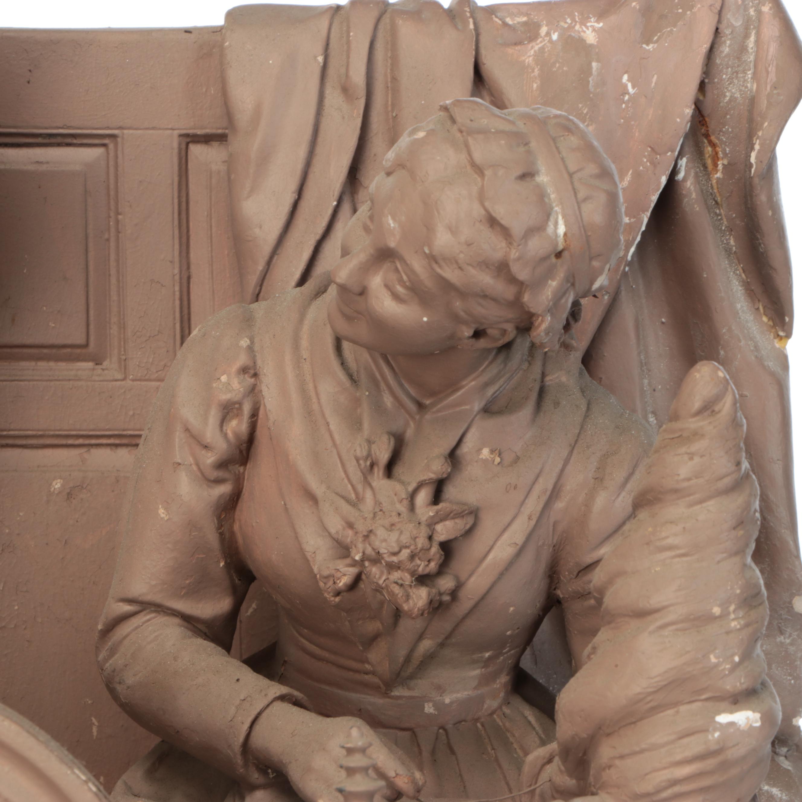 John Rogers Group Priscilla and John Alden Home Scene