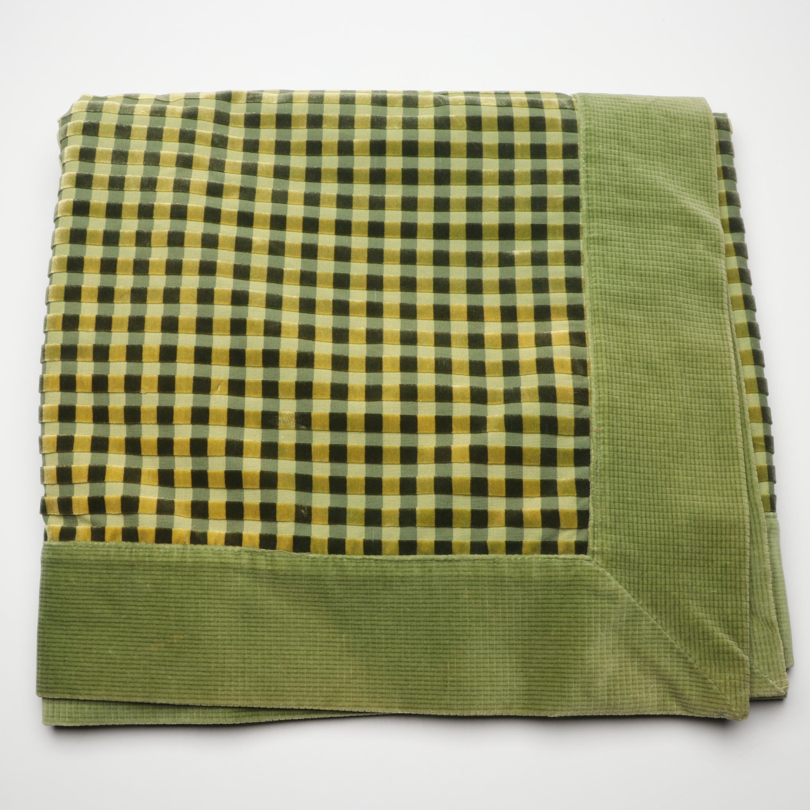Pierre Frey Textured Velvet Plaid Tablecloth