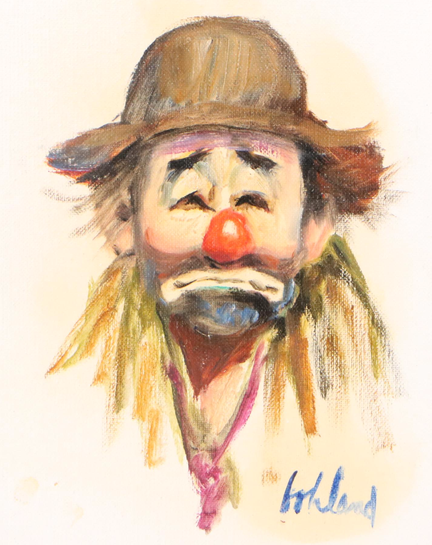 George Bohland Oil Portraits of Clowns, 20th Century