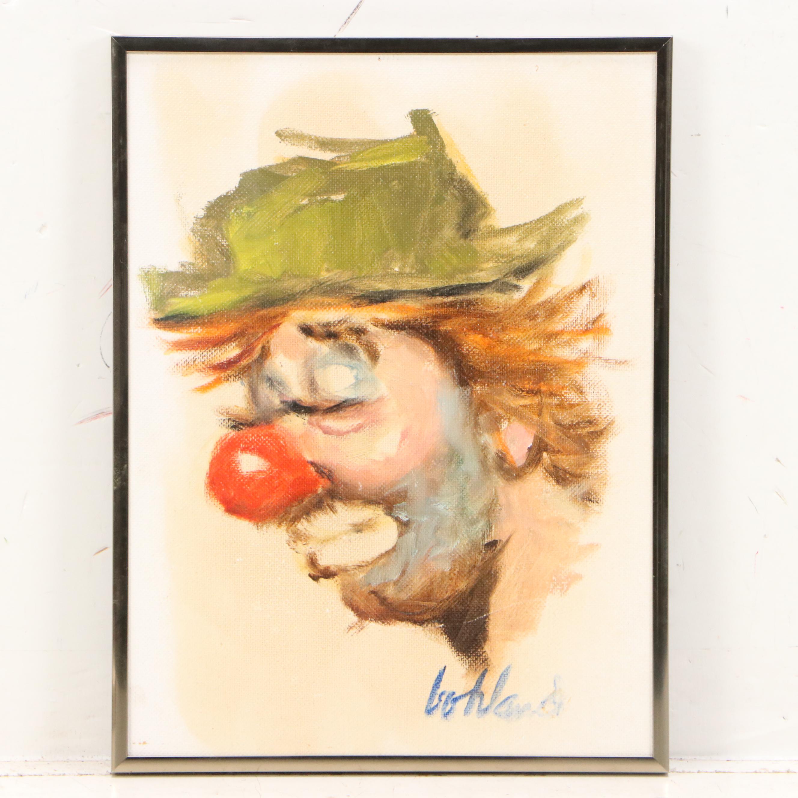 George Bohland Oil Portraits of Clowns, 20th Century