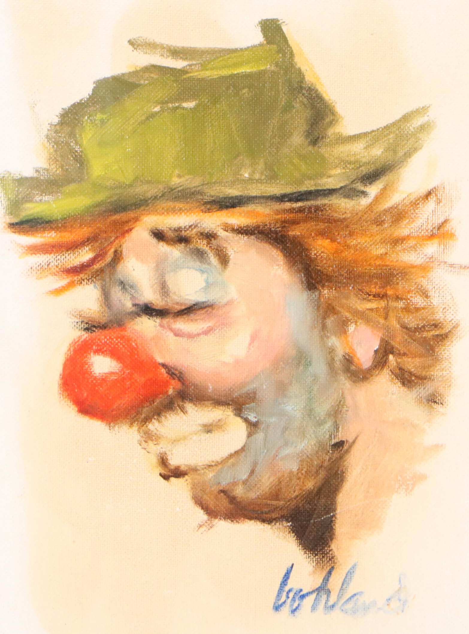 George Bohland Oil Portraits of Clowns, 20th Century