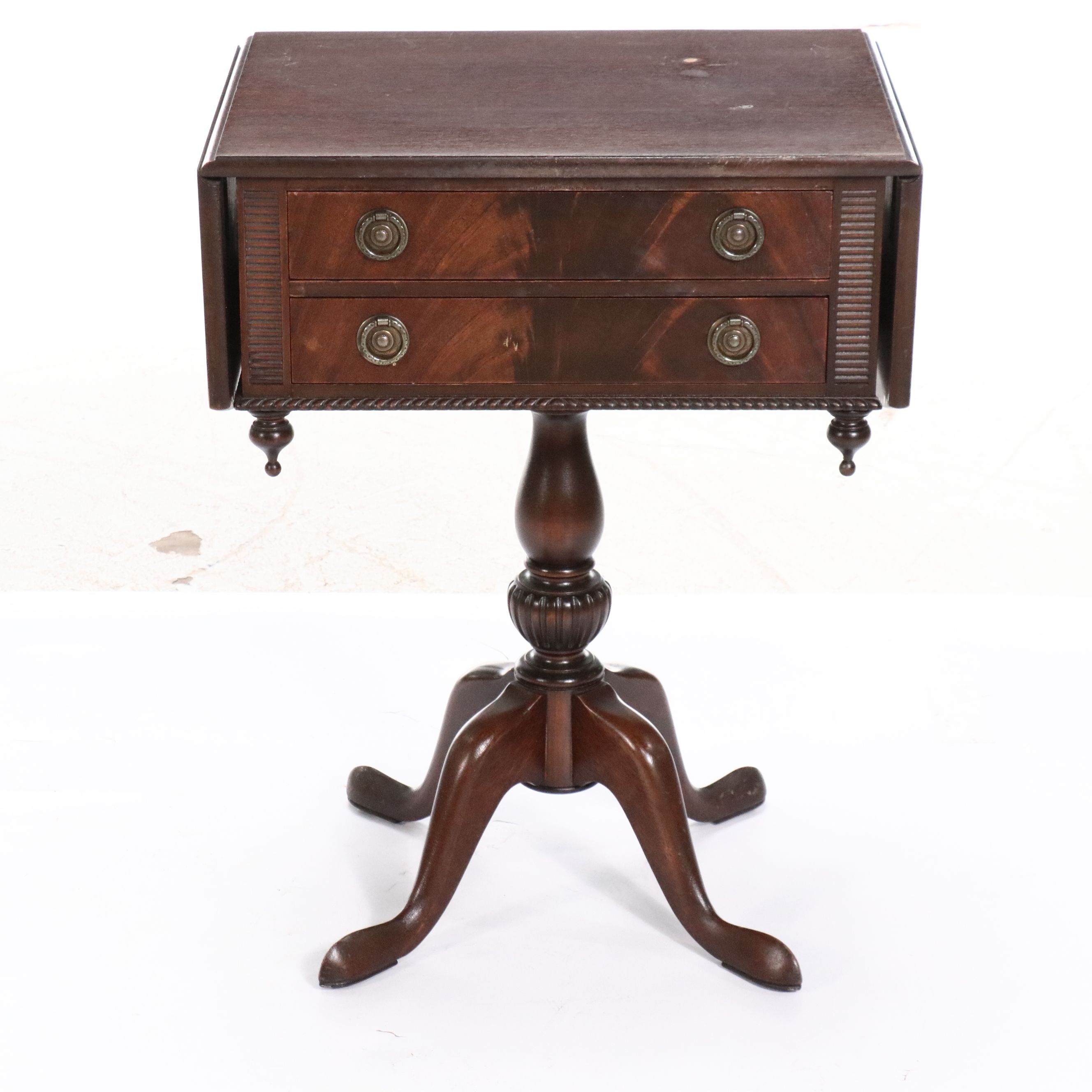 Wm. A. Berkey Empire Mahogany Drop-Leaf Side Table