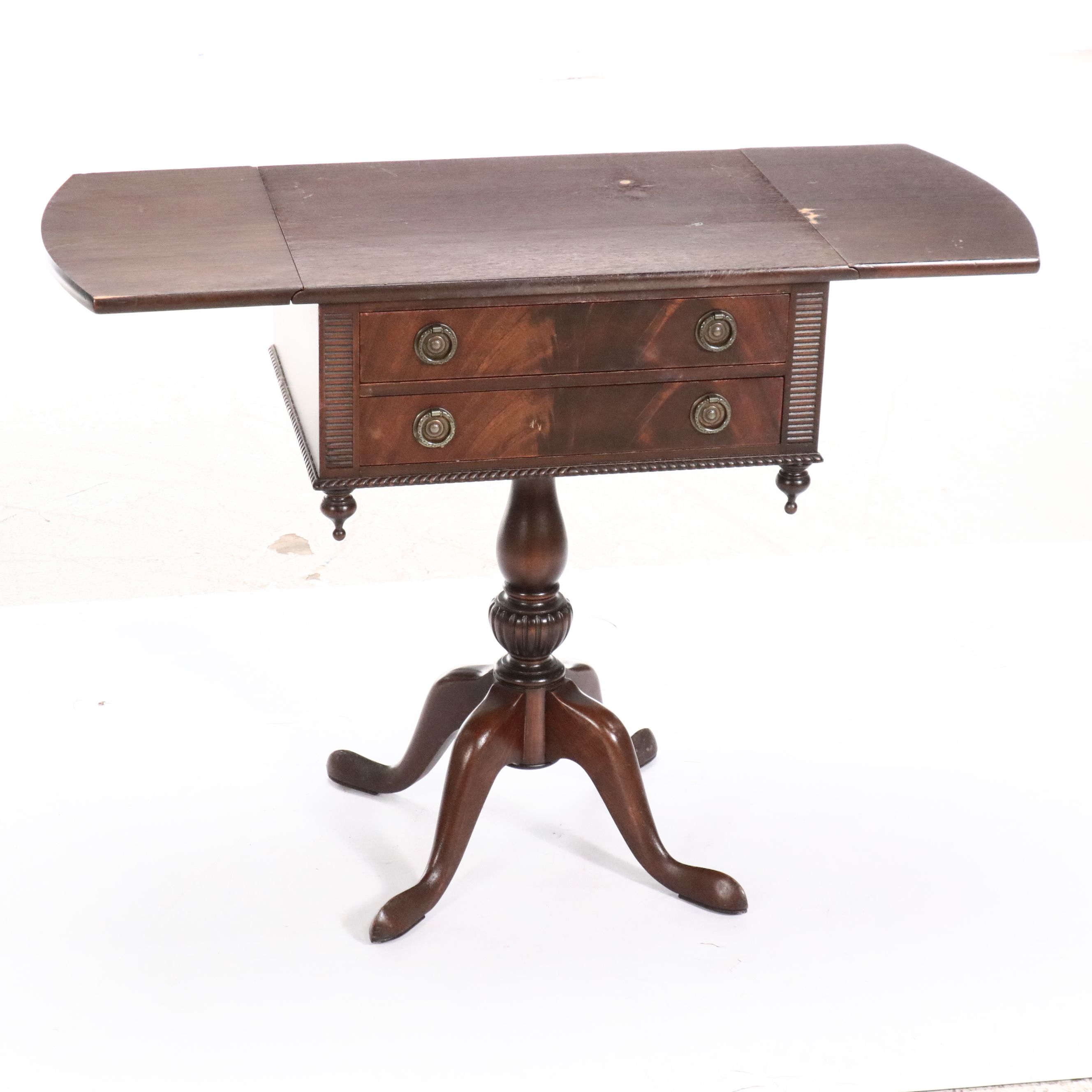 Wm. A. Berkey Empire Mahogany Drop-Leaf Side Table