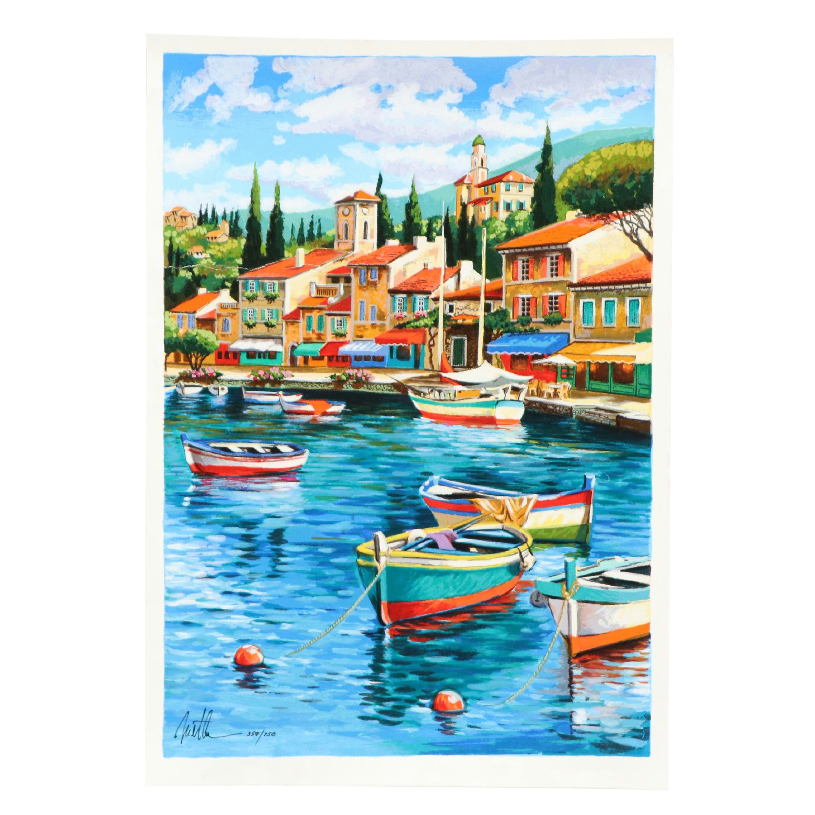 Anatoly Metlan Serigraph "Fishing Yachts," 2006