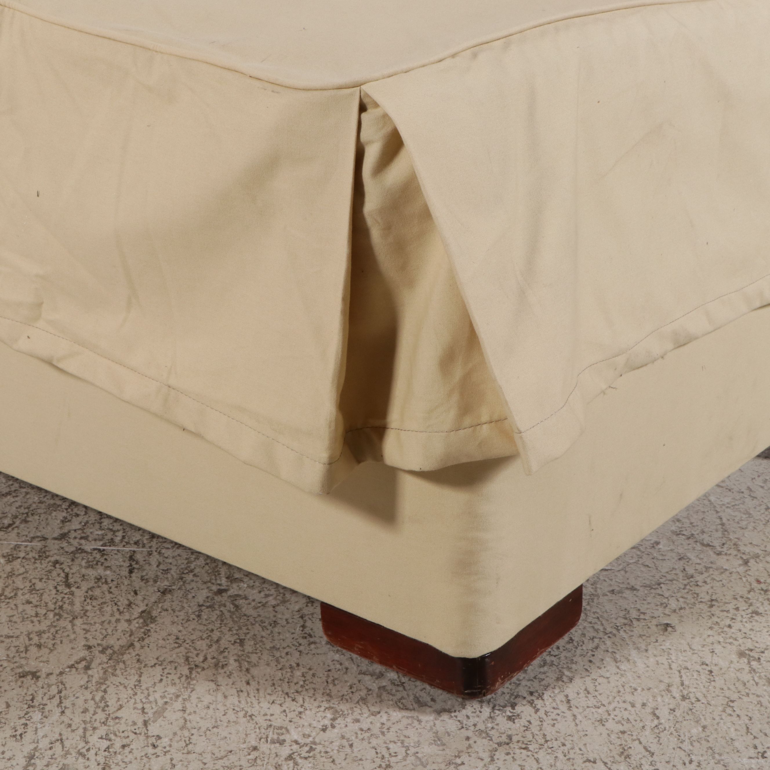 Fabric Upholstered Bench with Block Feet