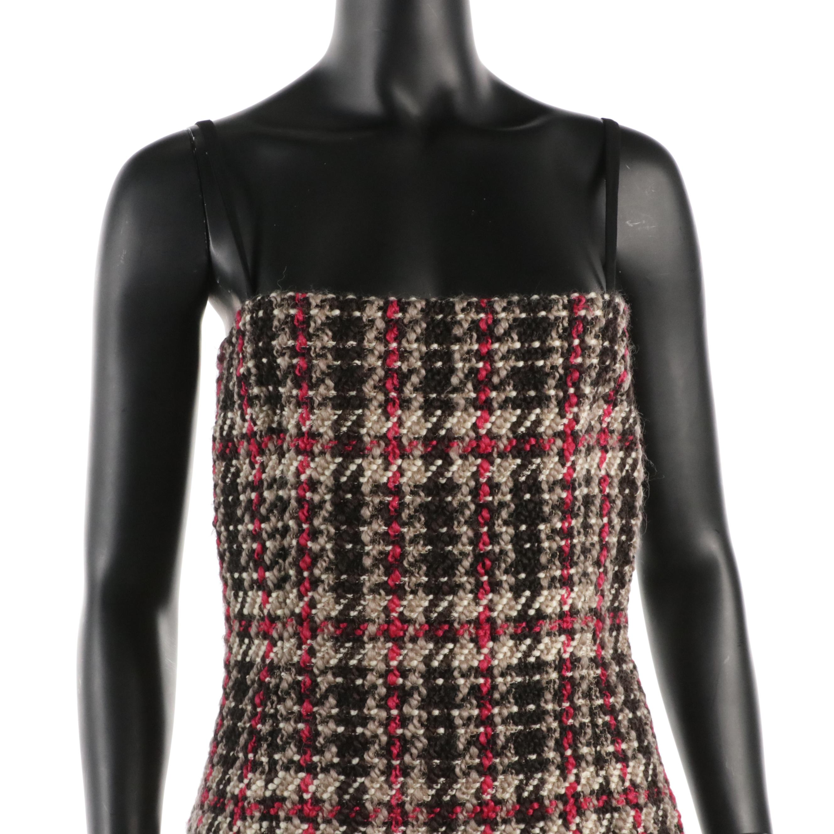 Dolce & Gabbana Bouclé Tweed Strapless Dress