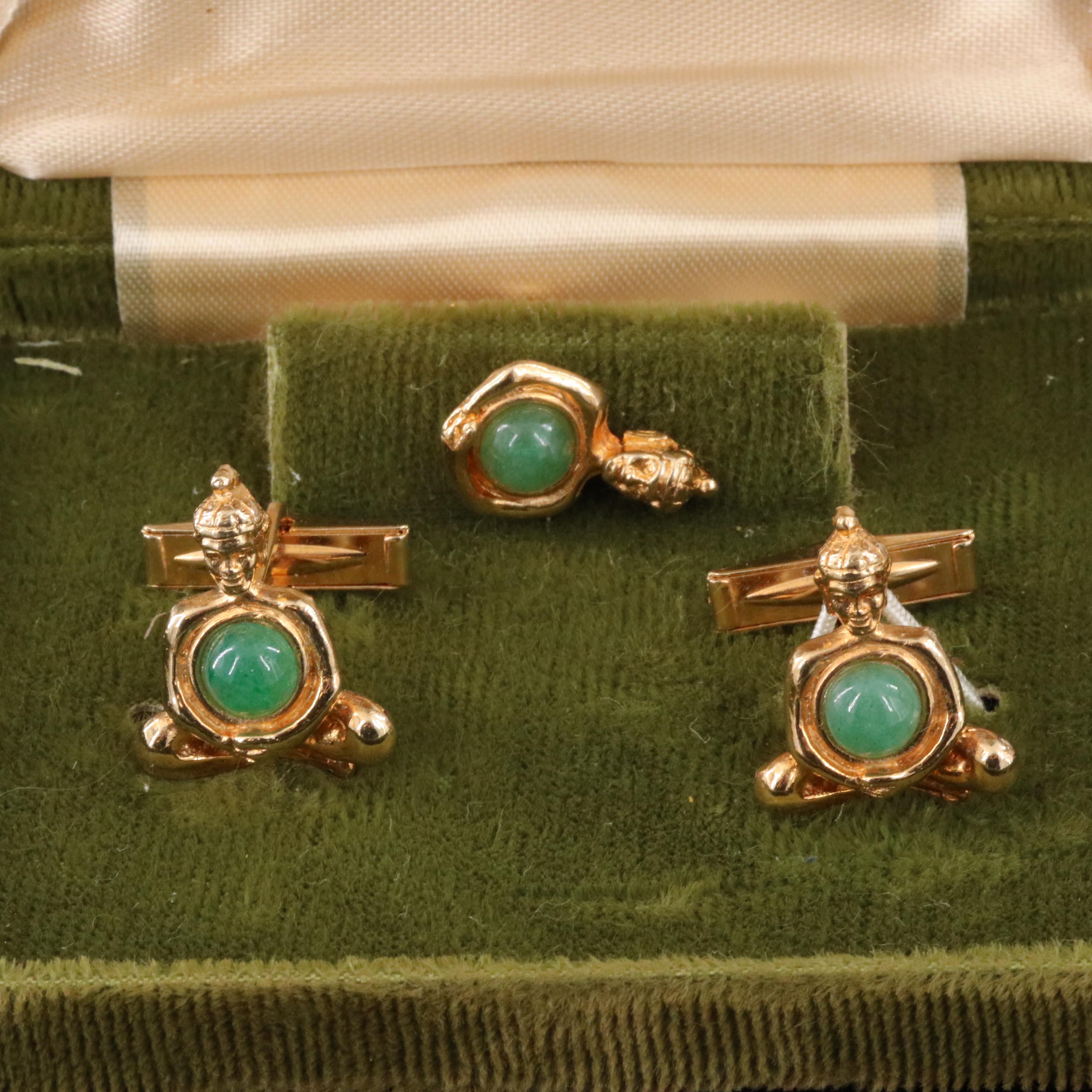 Sterling Anson Tie Clip, Cufflinks and Pin