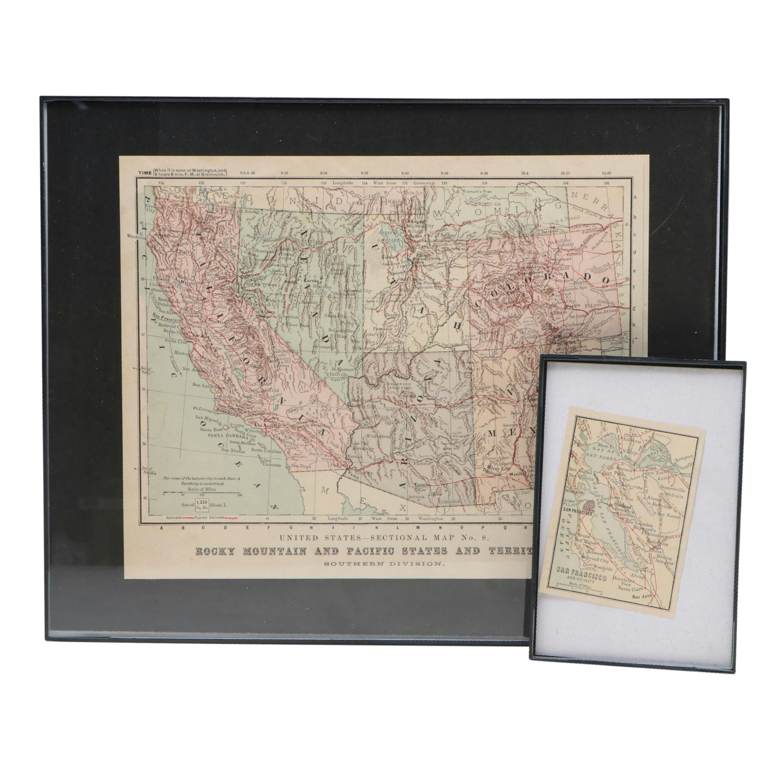 "Rocky Mountain and Pacific States and Territories" and "San Francisco" Maps