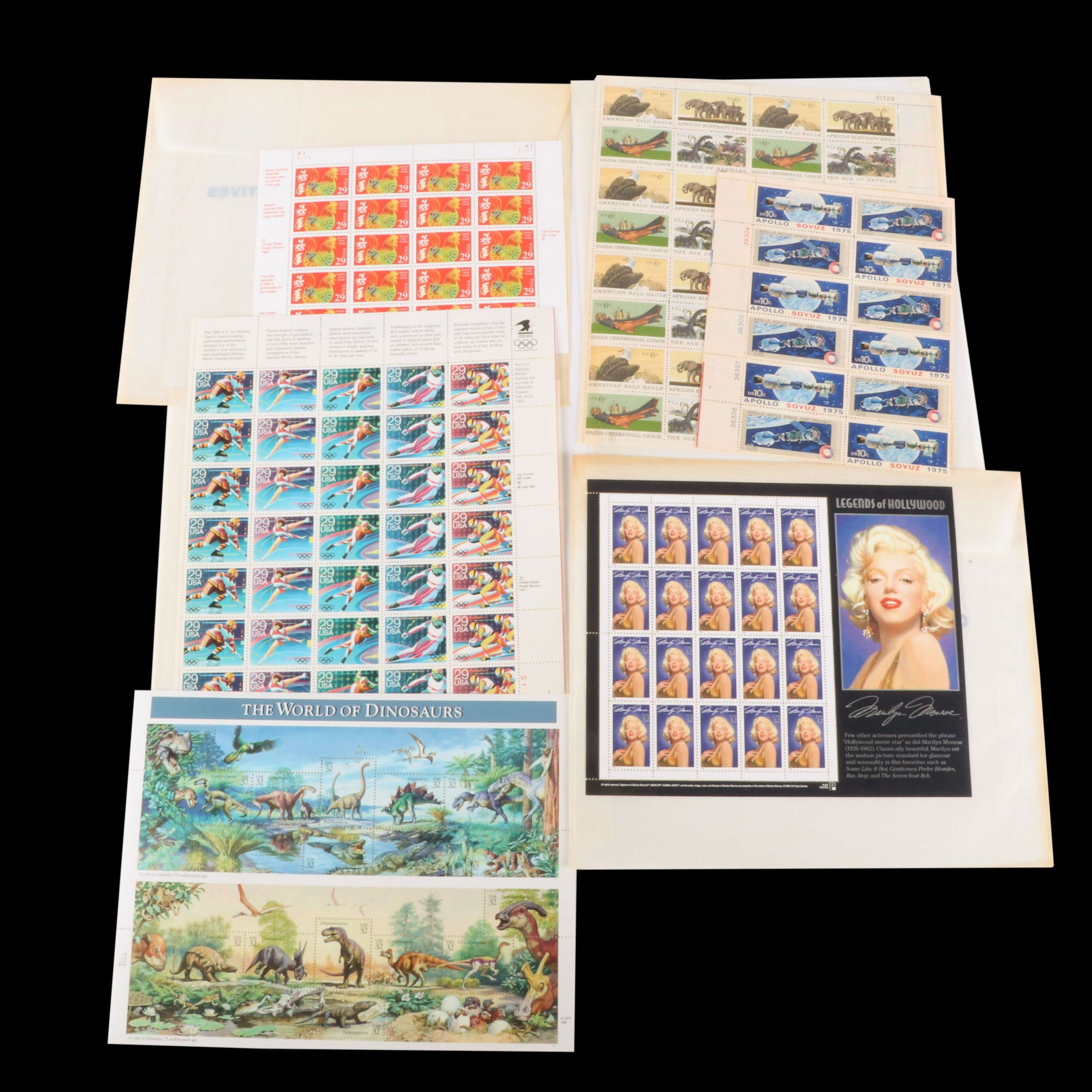 Group of Mint Condition U.S. Commemorative Postage Stamp Sheets